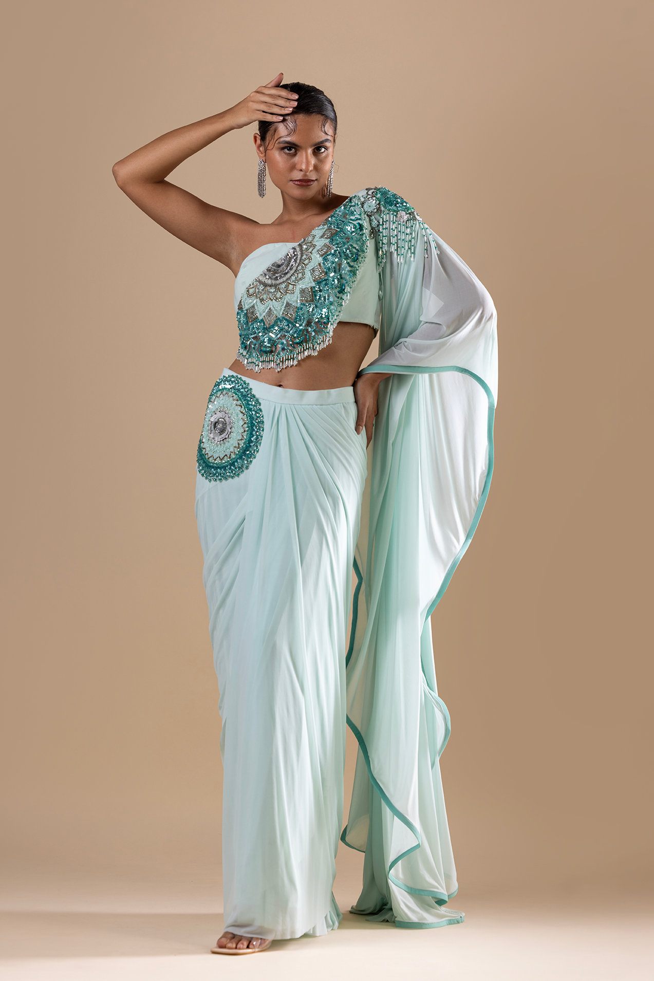 Oceanic Opulence Drape Saree