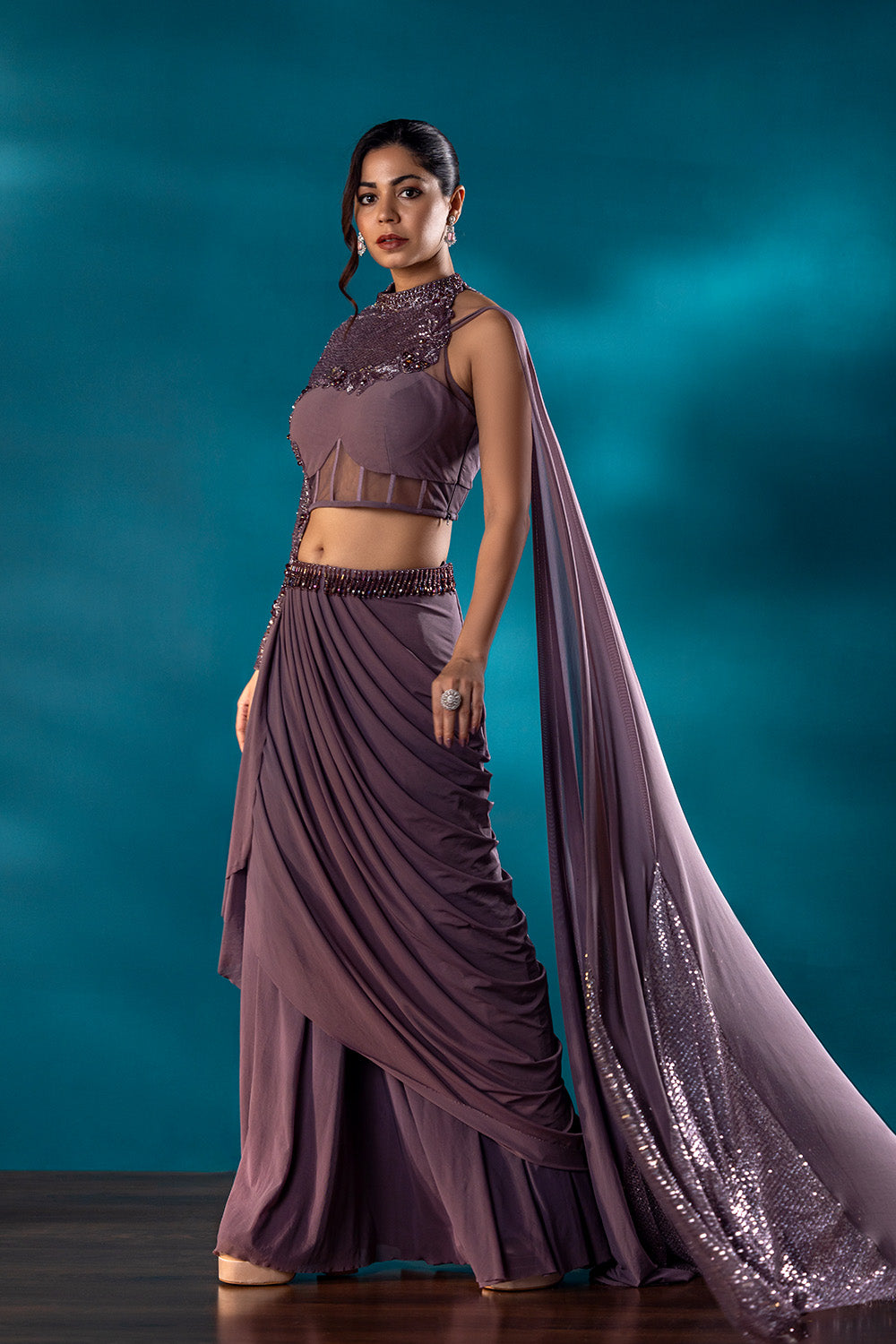 The Cobalt Drape Saree