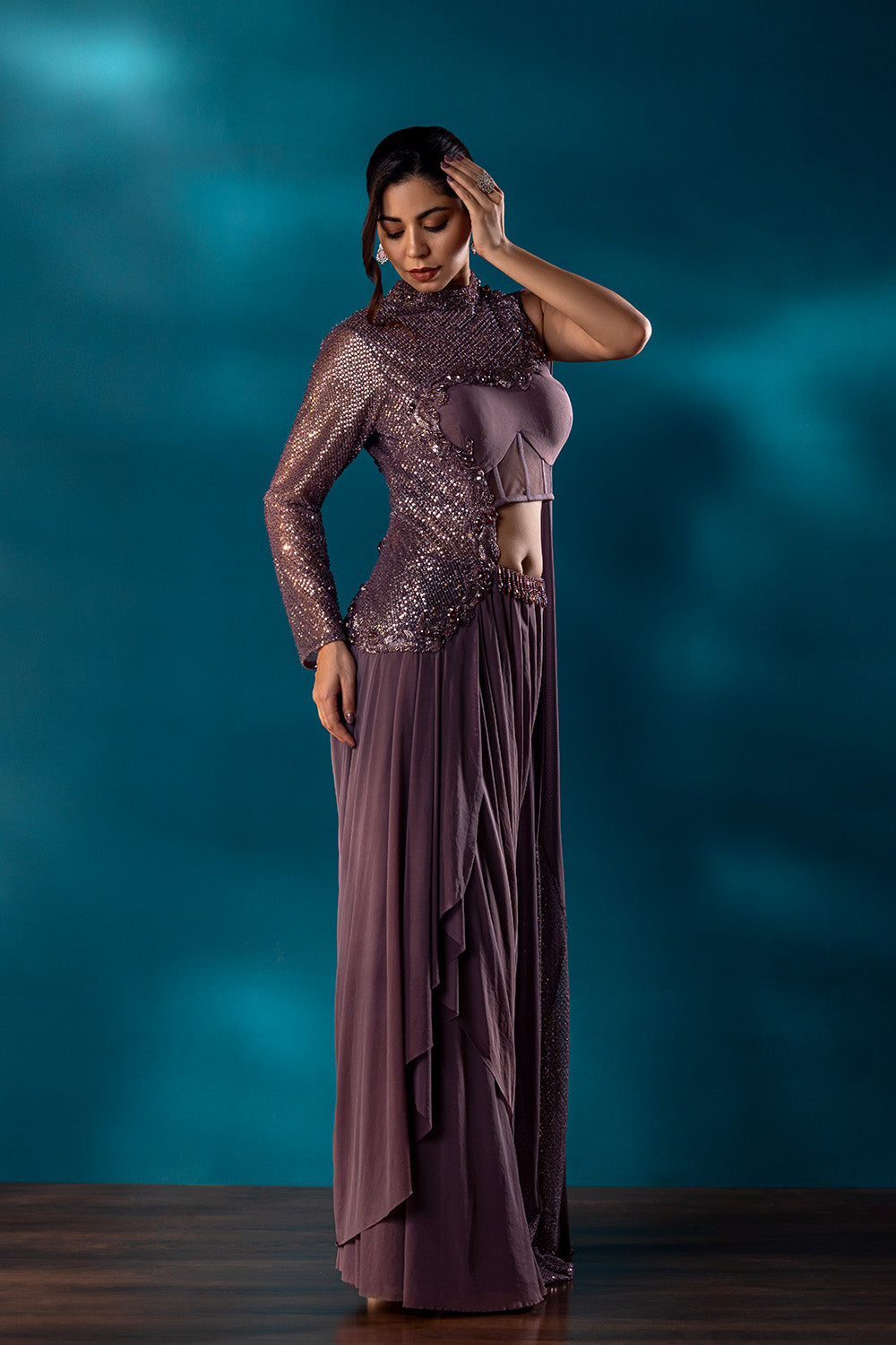 The Cobalt Drape Saree - Roop Vatika Official