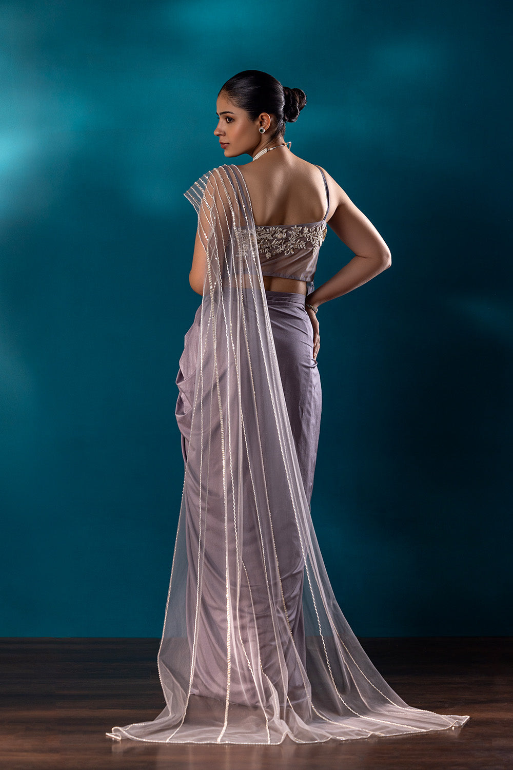 Sculpted Veil Drape Saree