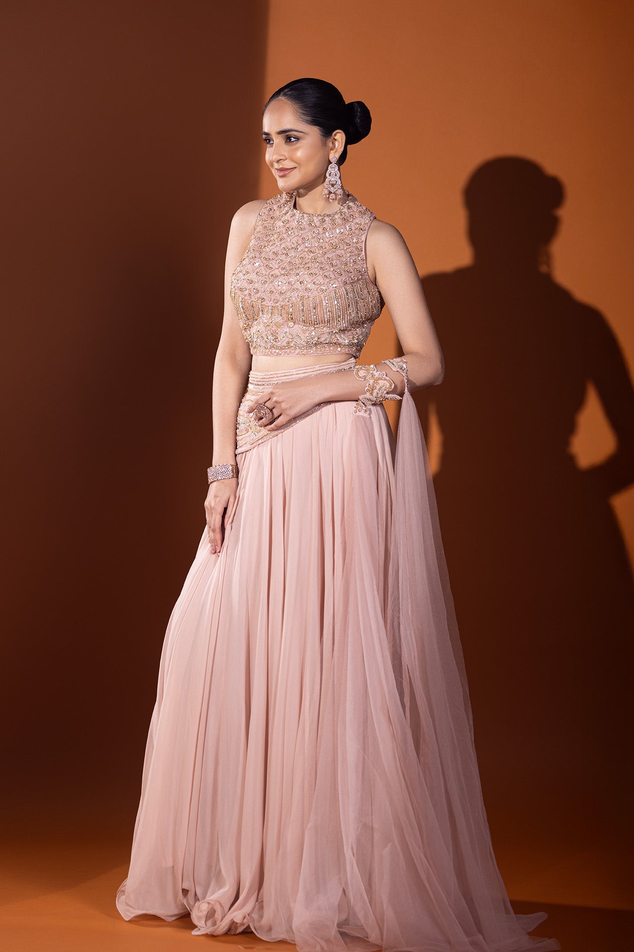 Roshanee Crop top & Skirt Set