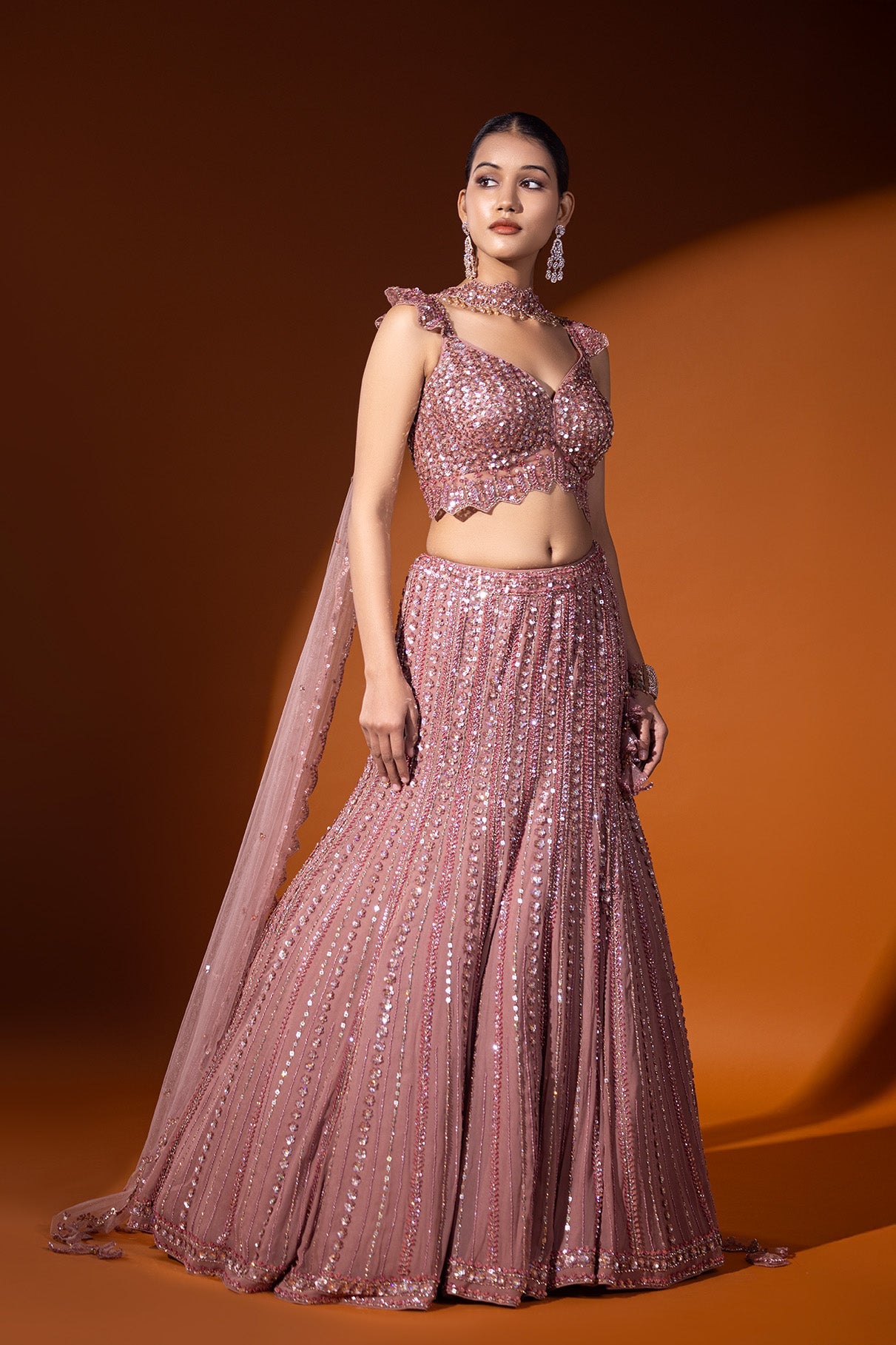 Noorain Crop top & Fishcut skirt set