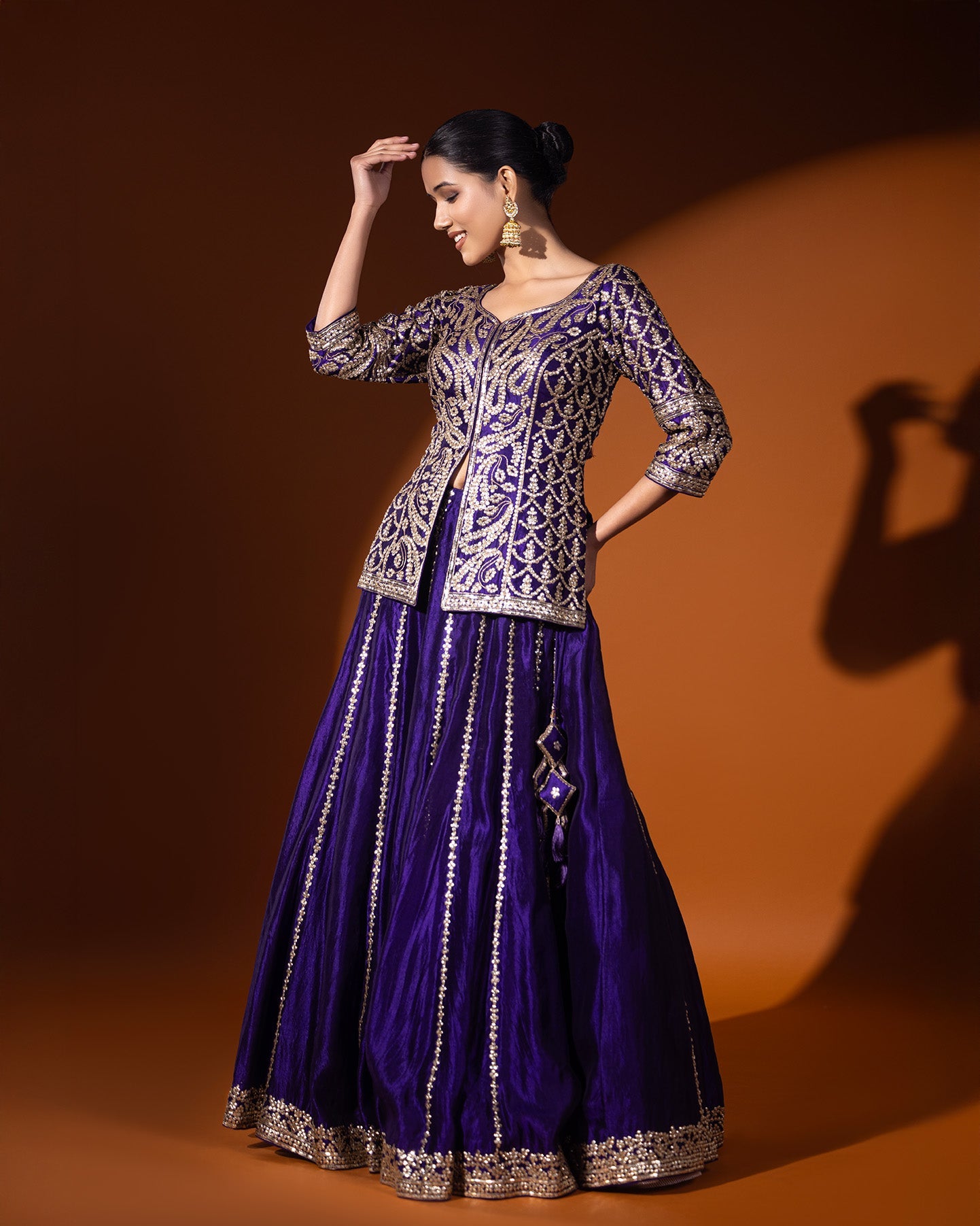 Surkh Khaab short Shirt & Skirt set