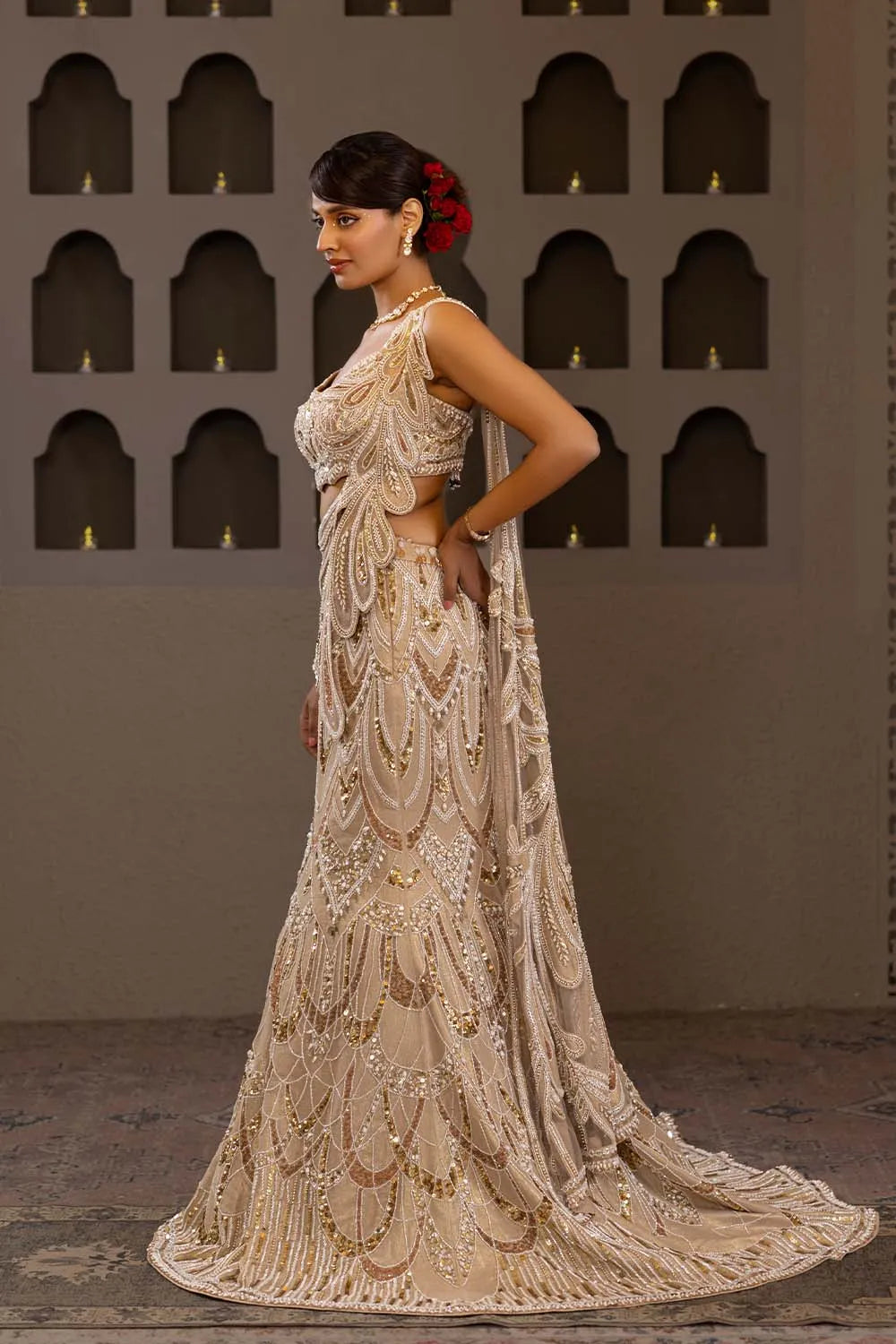 Noor-e-Kanak Fishcut Lehenga Set