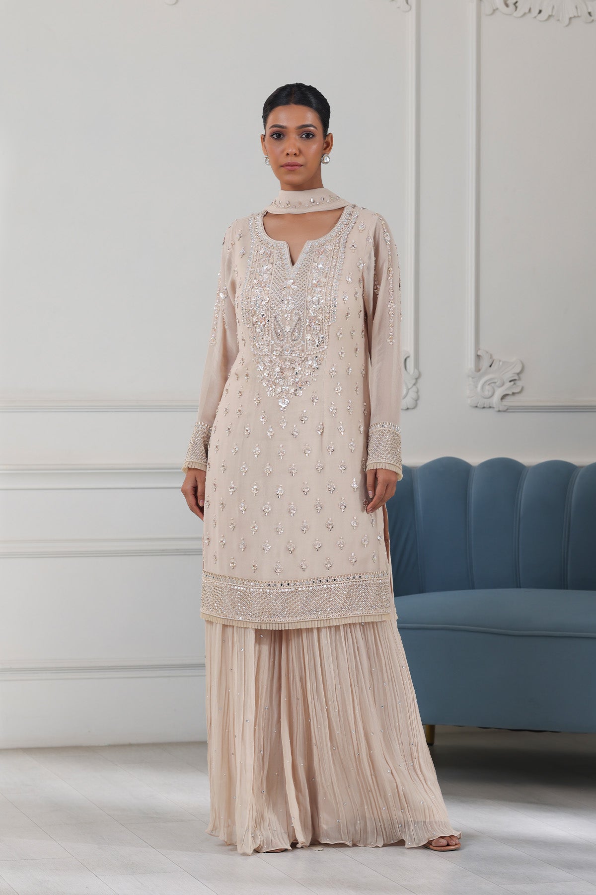 Gold Dust Sharara Set