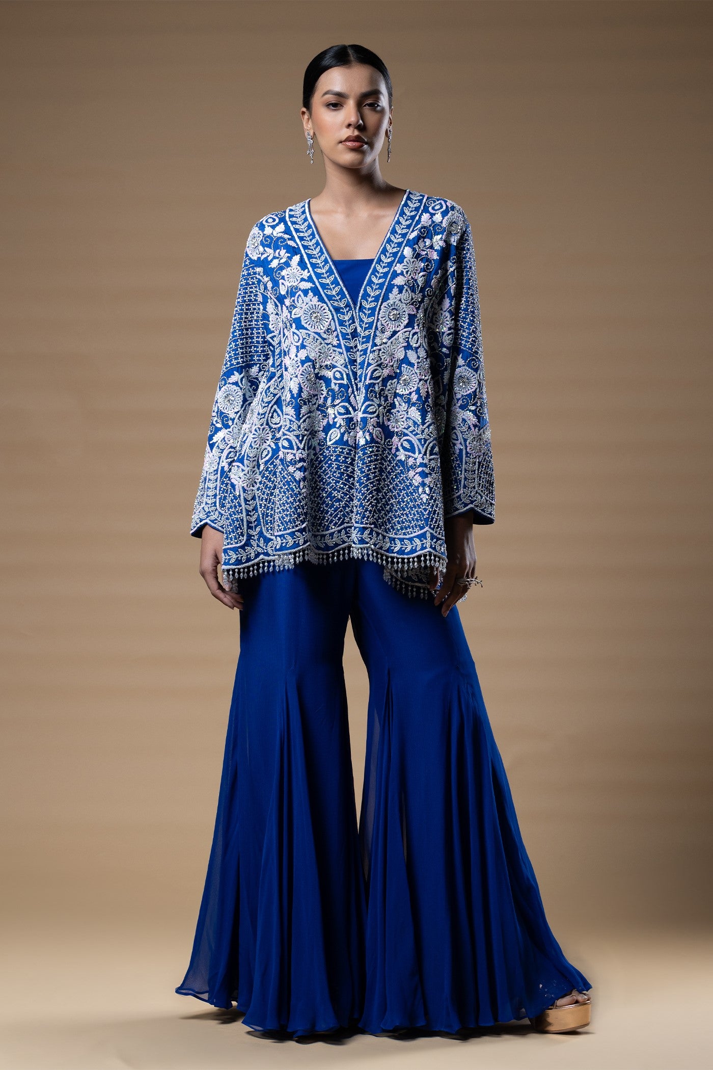 Niharika peplum top and bell bottom pants