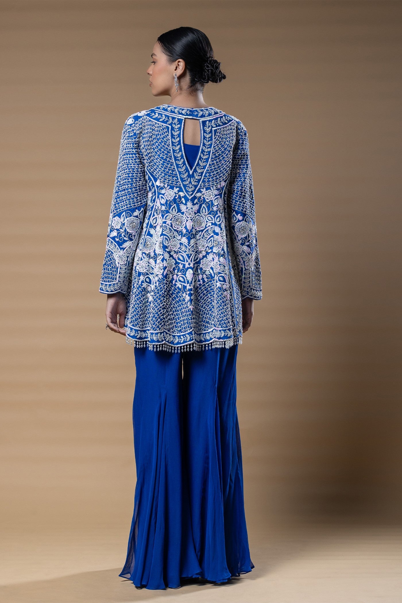 Niharika peplum top and bell bottom pants