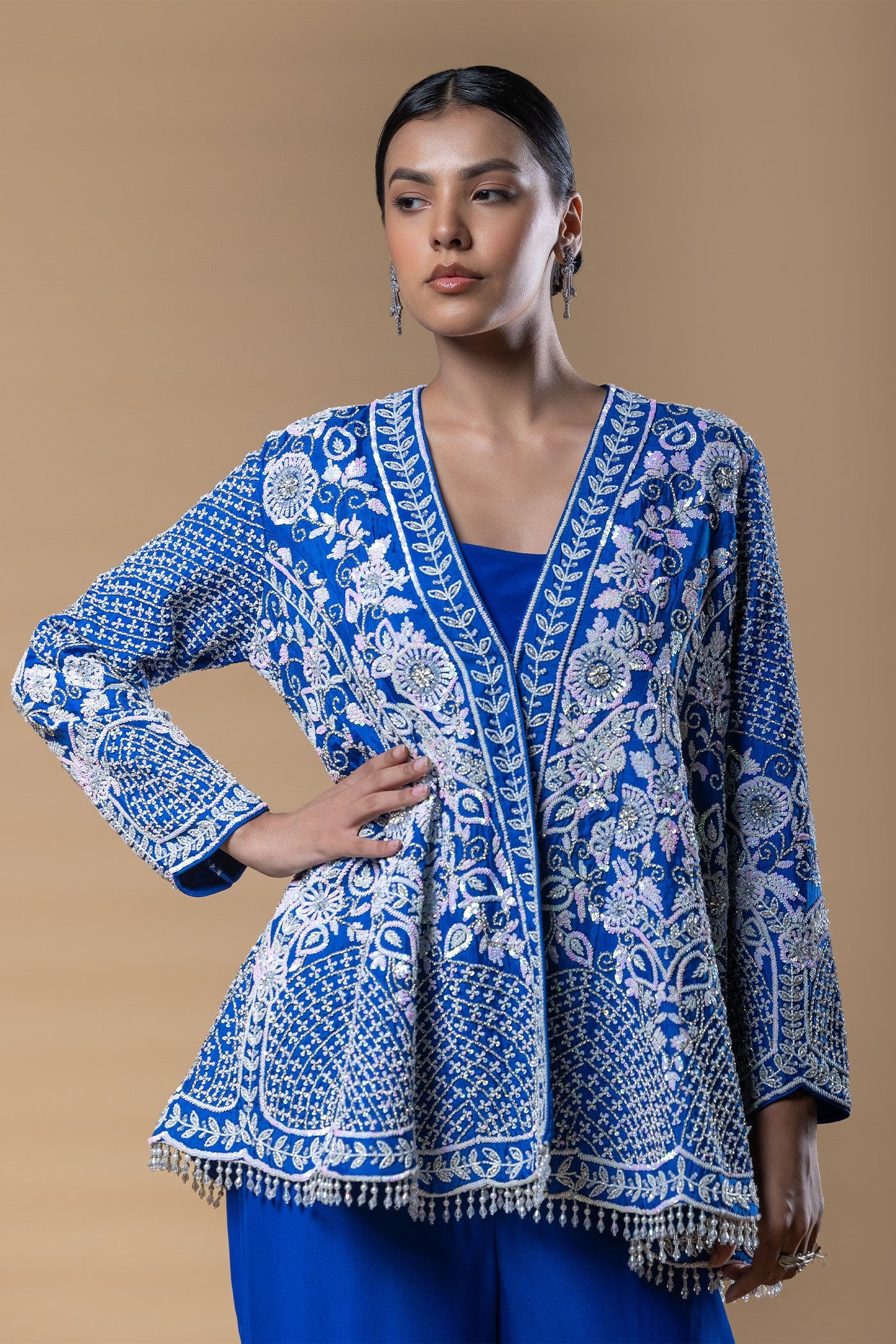 Niharika peplum top and bell bottom pants