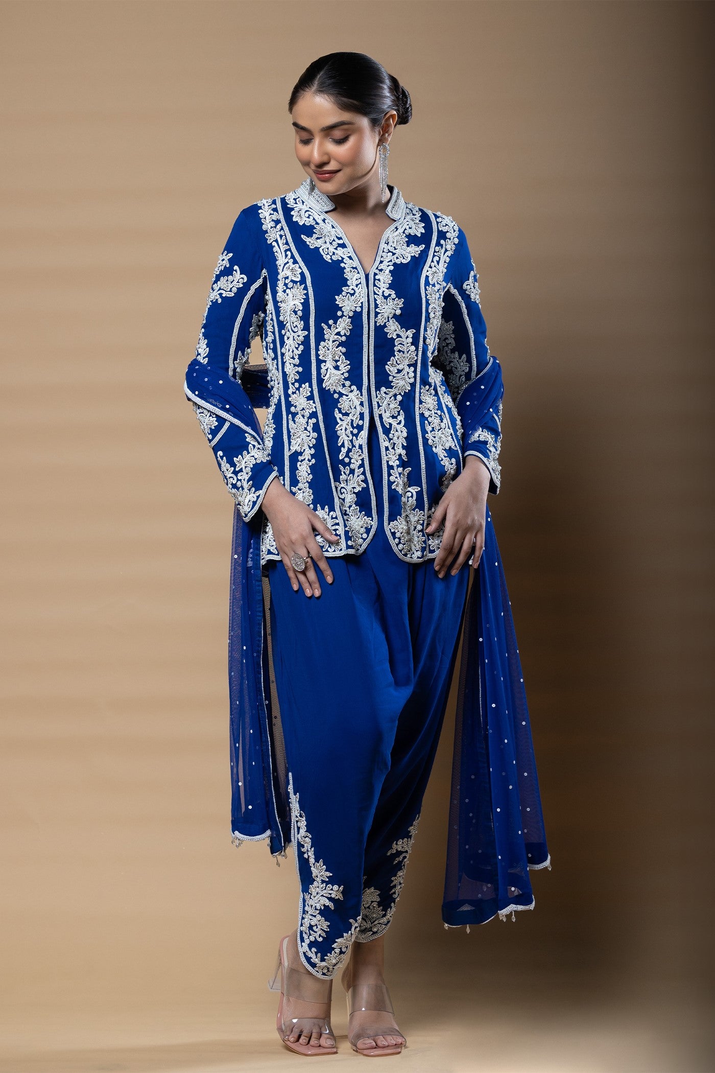Harnoor jacket with dhoti set