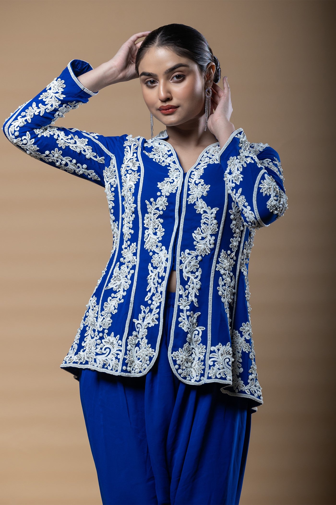 Harnoor jacket with dhoti set