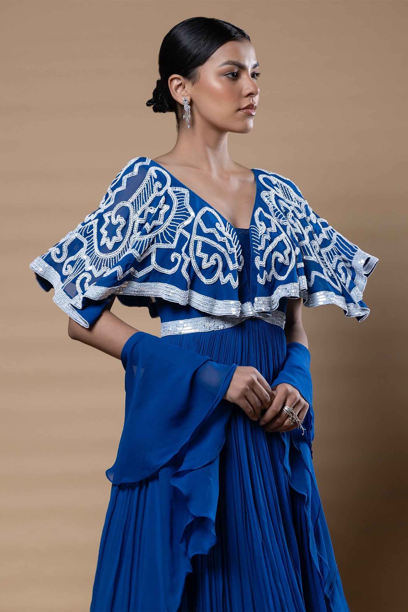 Rachna Anarkali with cape and dupatta set