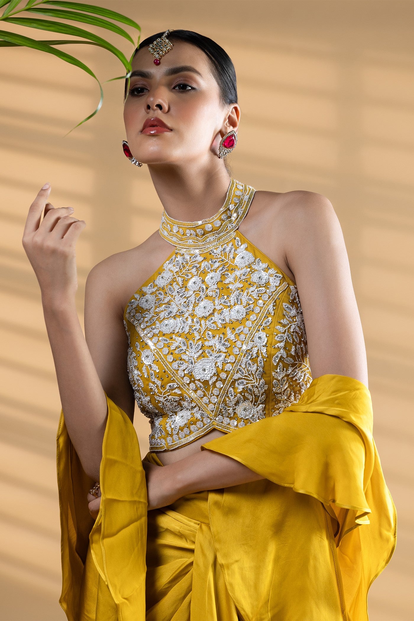 Jhanvi drape saree with ruffle dupatta