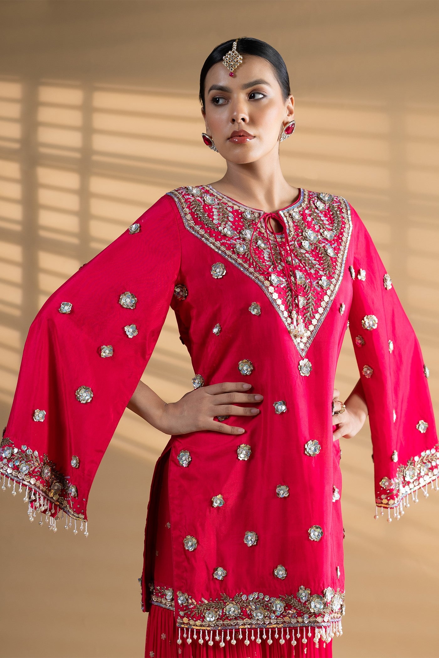 Shaina Short shirt with pallazo and dupatta