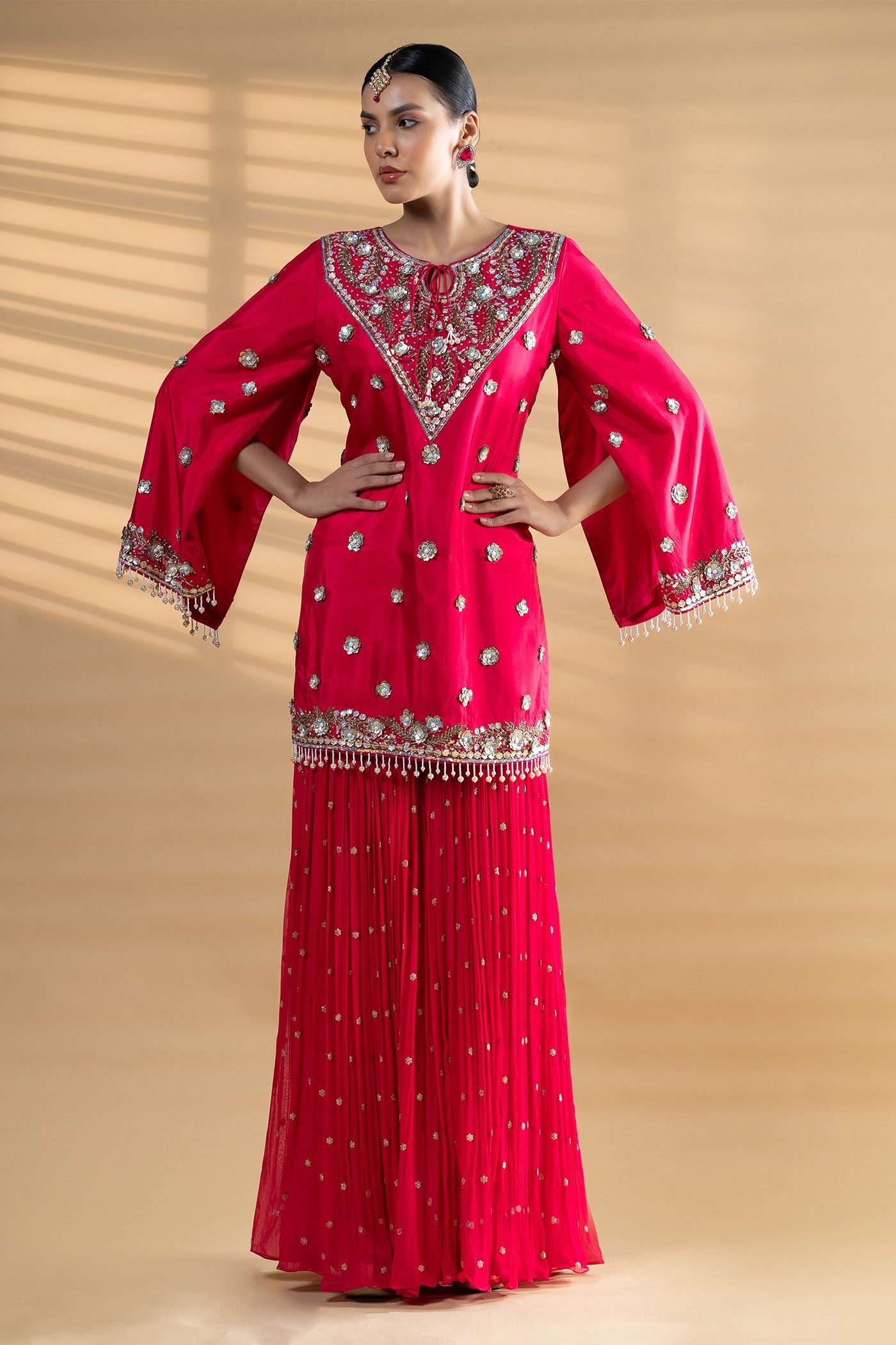 Shaina Short shirt with pallazo and dupatta