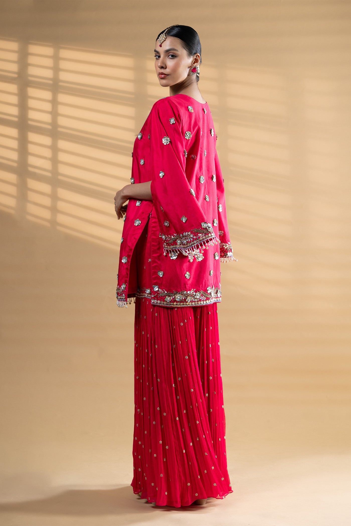 Shaina Short shirt with pallazo and dupatta