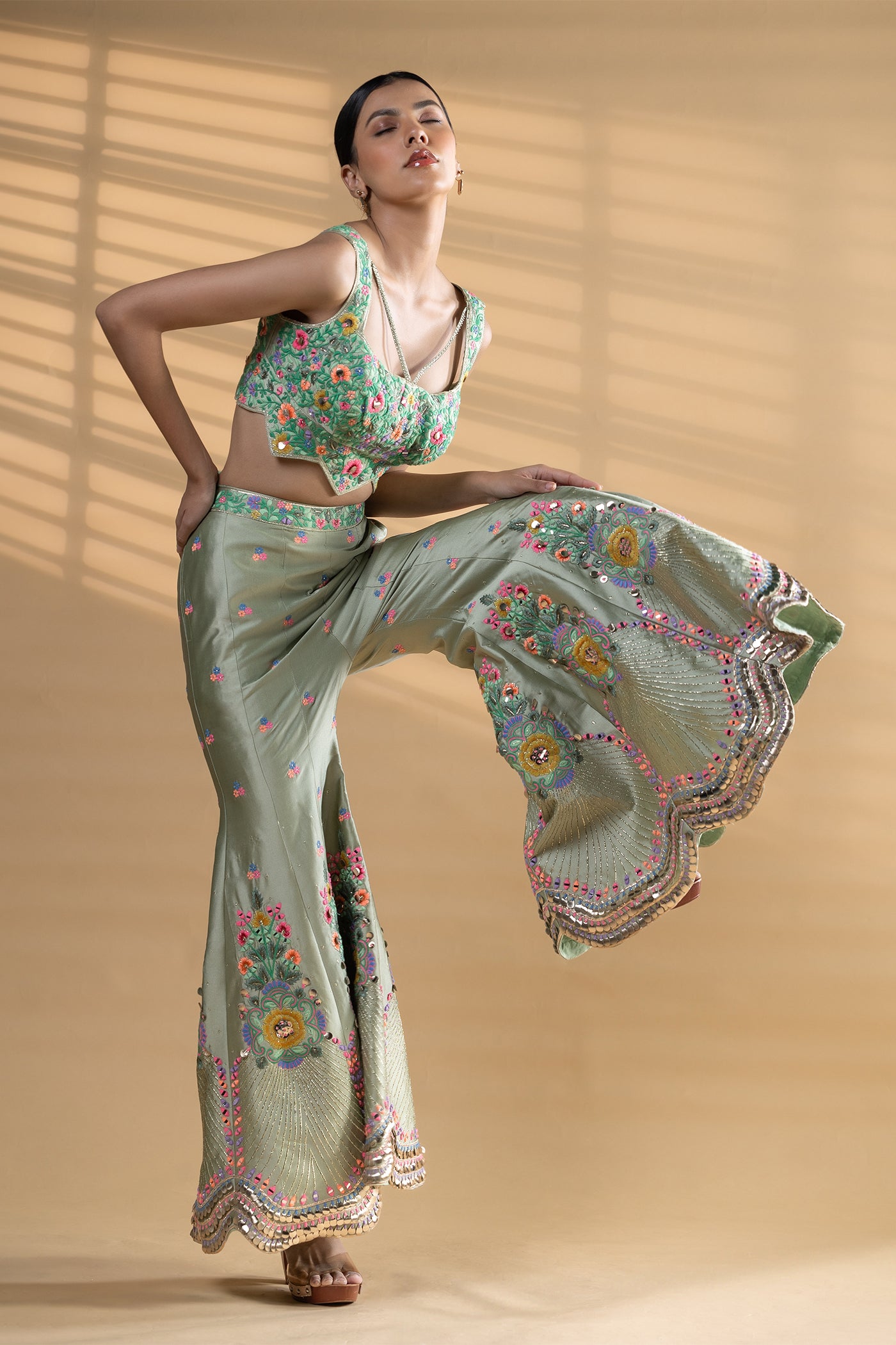 Payal crop top with jacket and dupatta