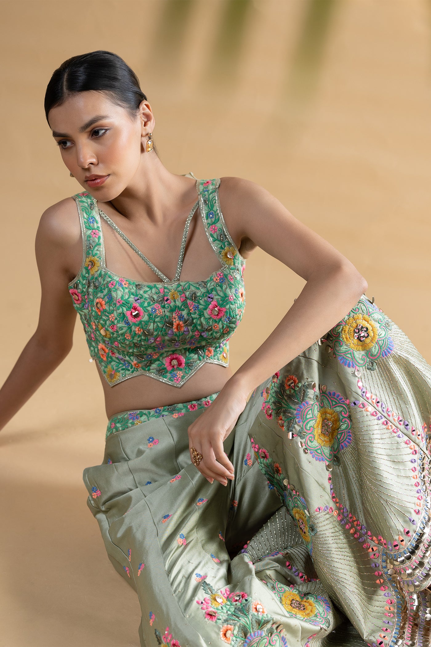 Payal crop top with jacket and dupatta