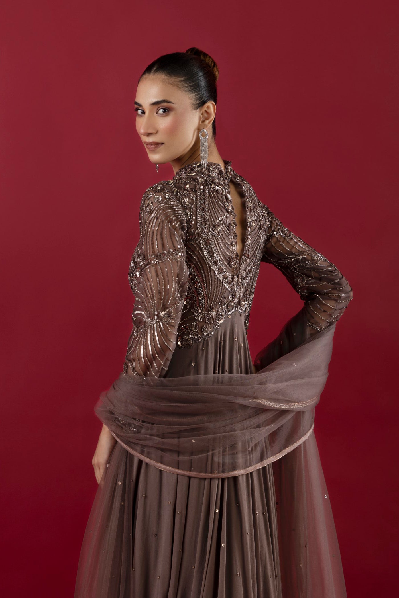 Mouse Anarkali Suit With Dupatta