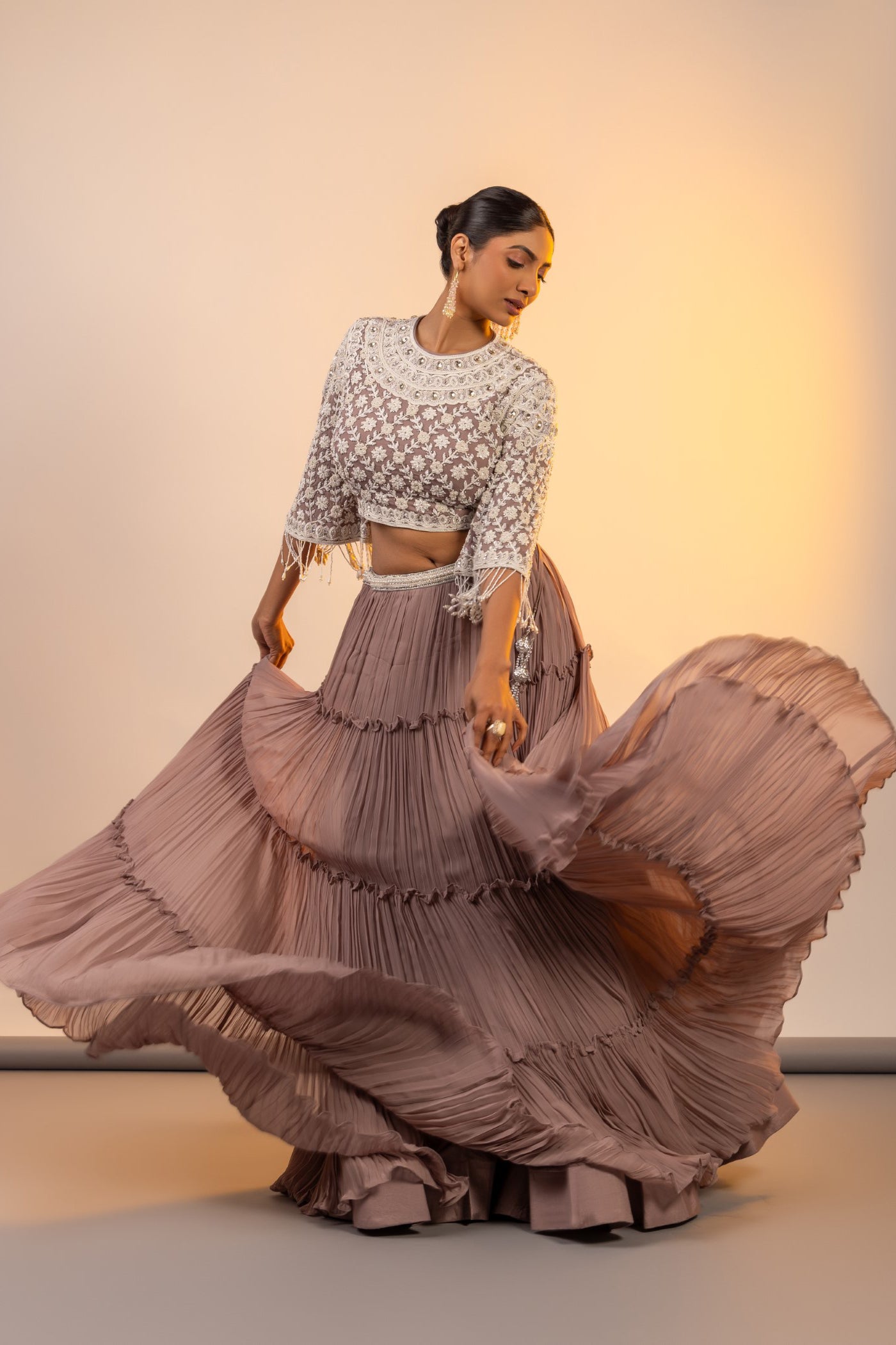 Blush poth dana crop top and skirt