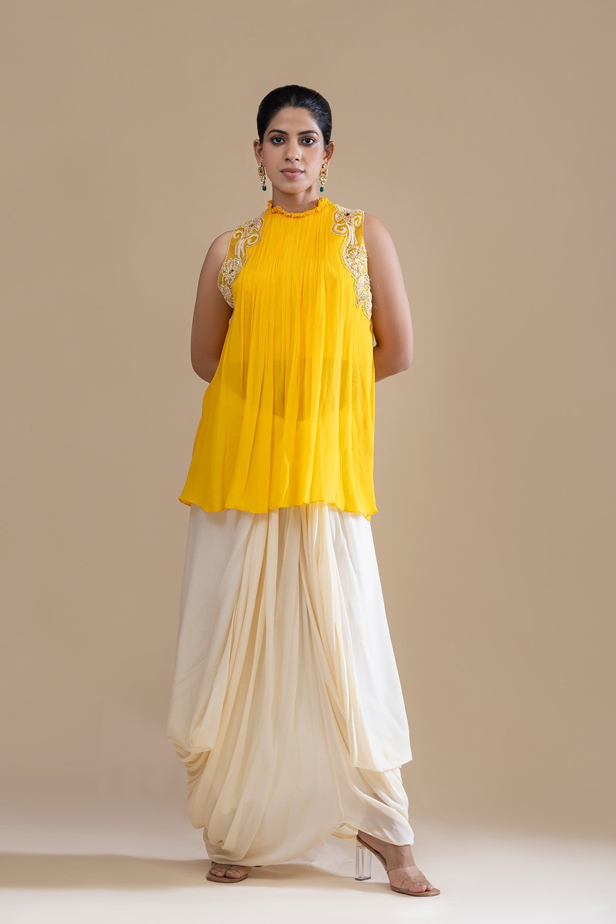 Golden Sunbeam Shirt-Dhoti Set