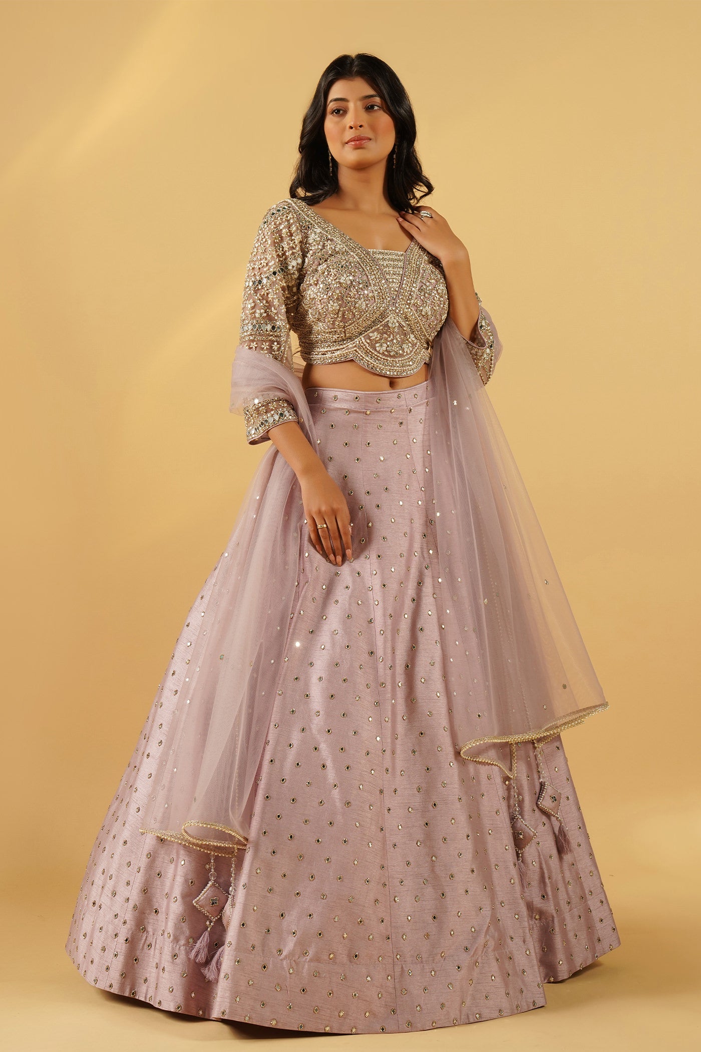 Iris Lehenga Set With Mirror