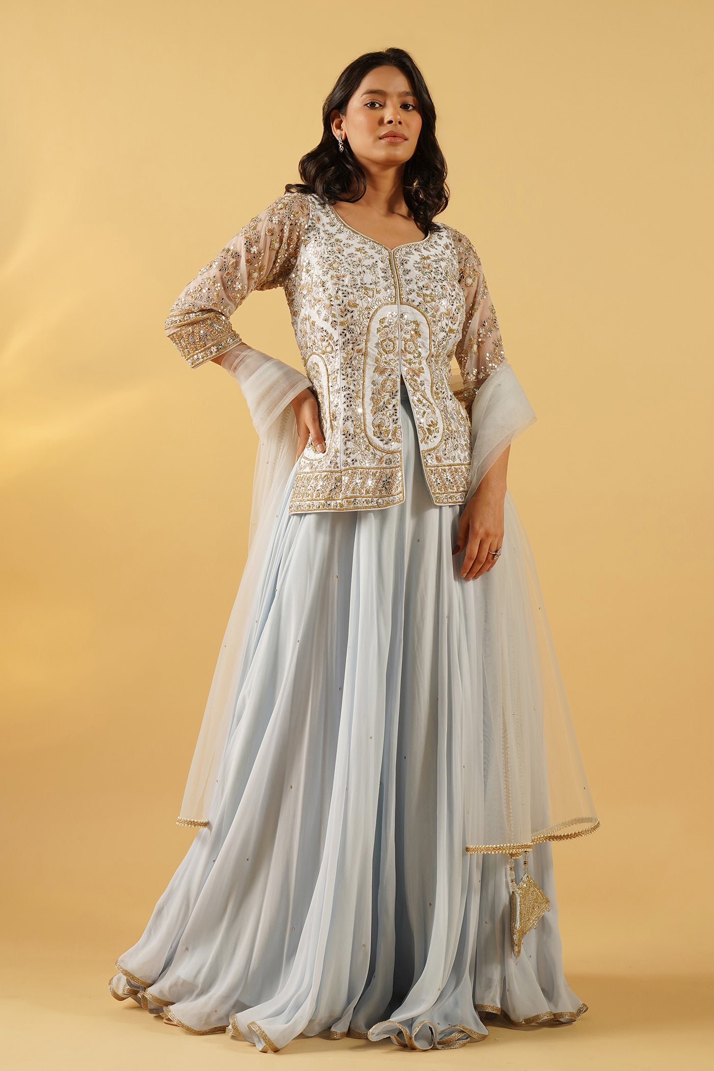 Nida Achkan Lehenga Set