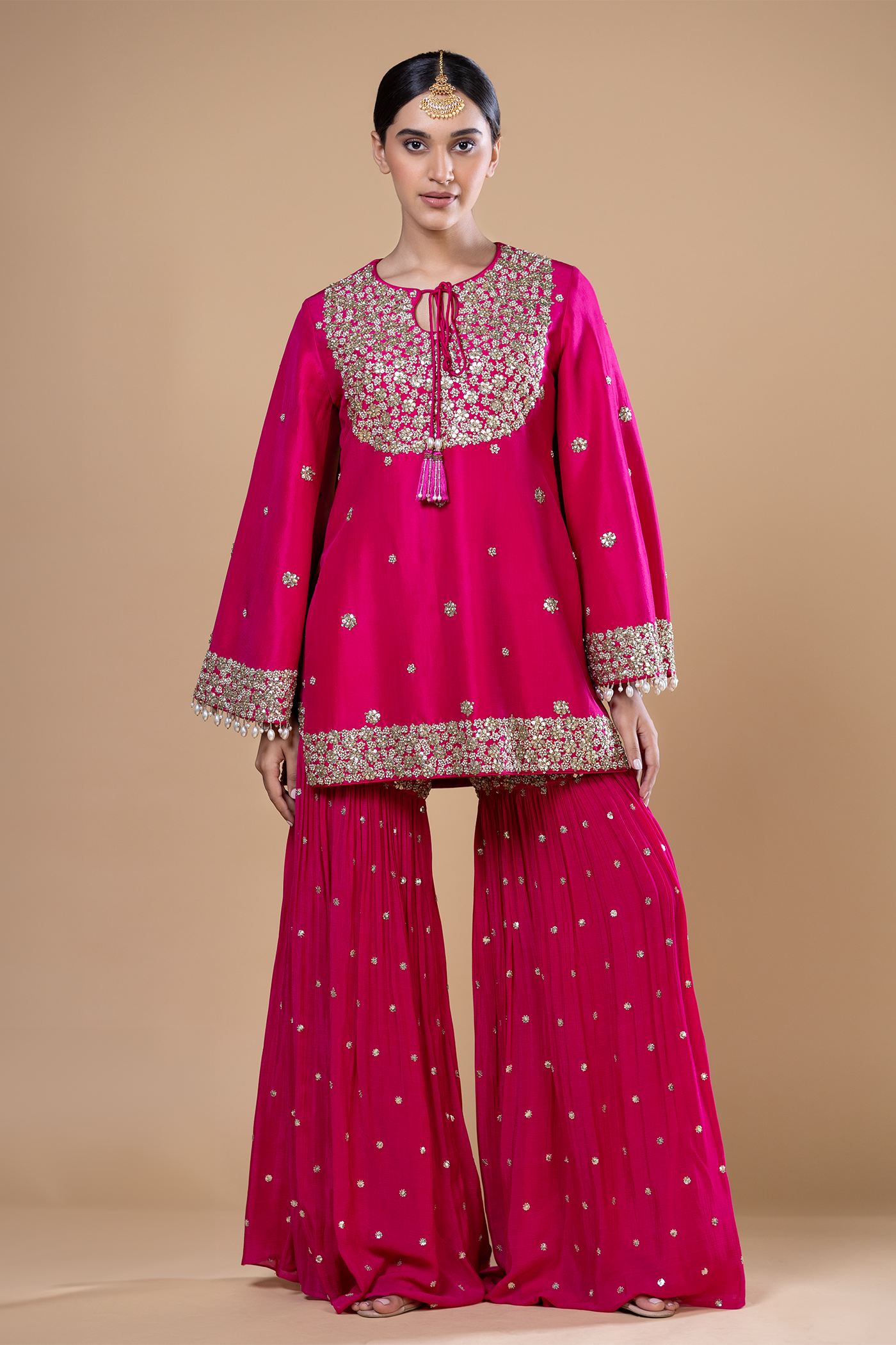 Hafza Short Shirt With Gharara Set