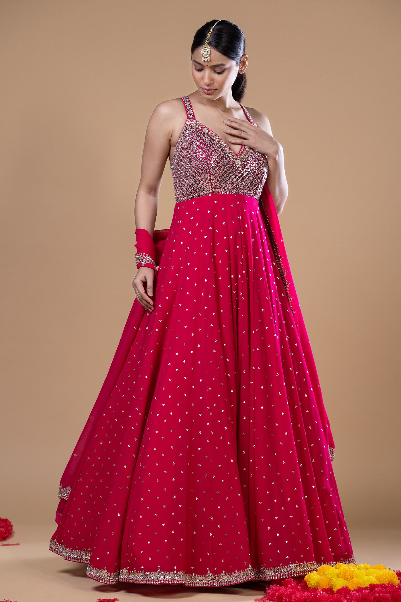 Roshni Pink Anarkali Set