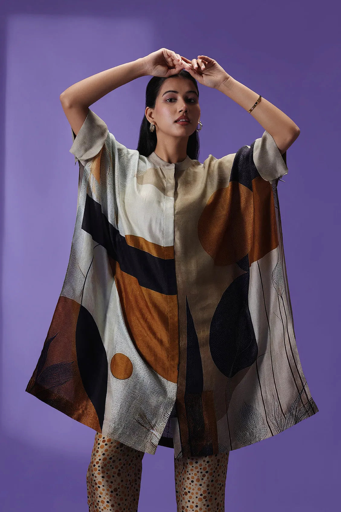 Mocha Mirage Middle length Kurta set