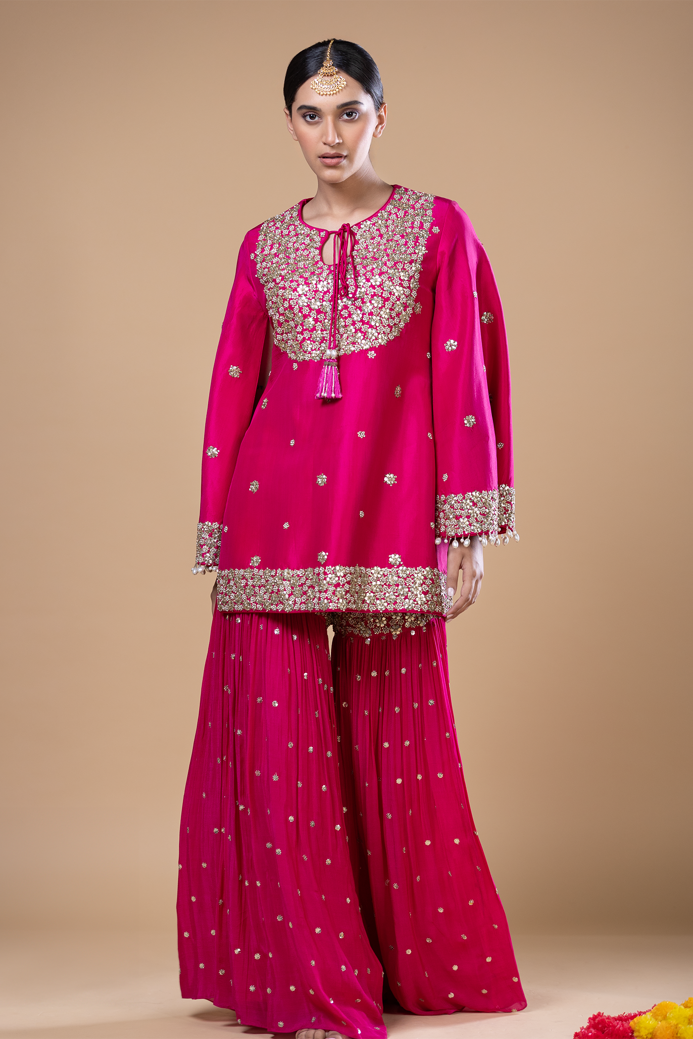 Hafza Short Shirt With Gharara Set