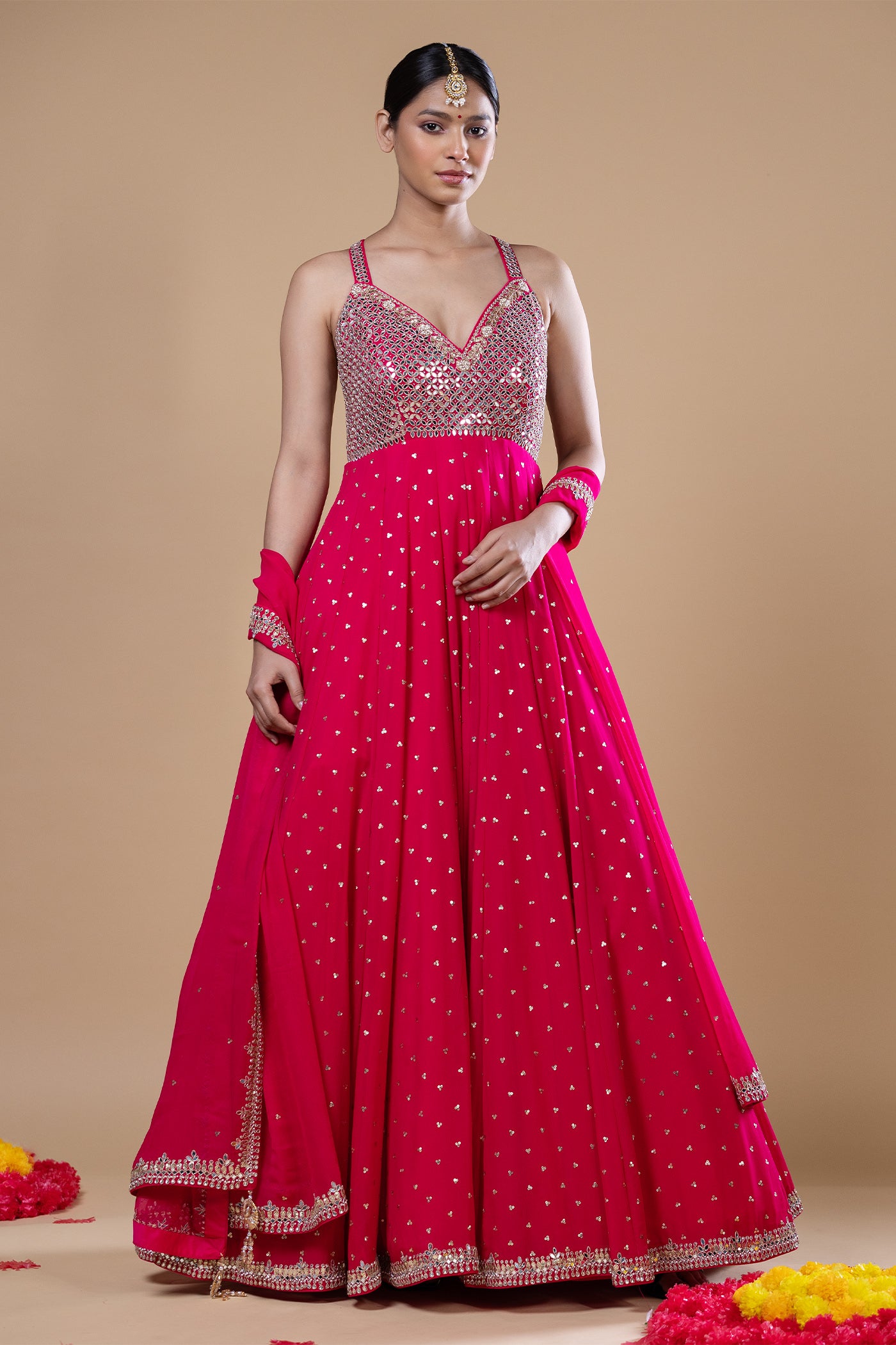 Roshni Pink Anarkali Set