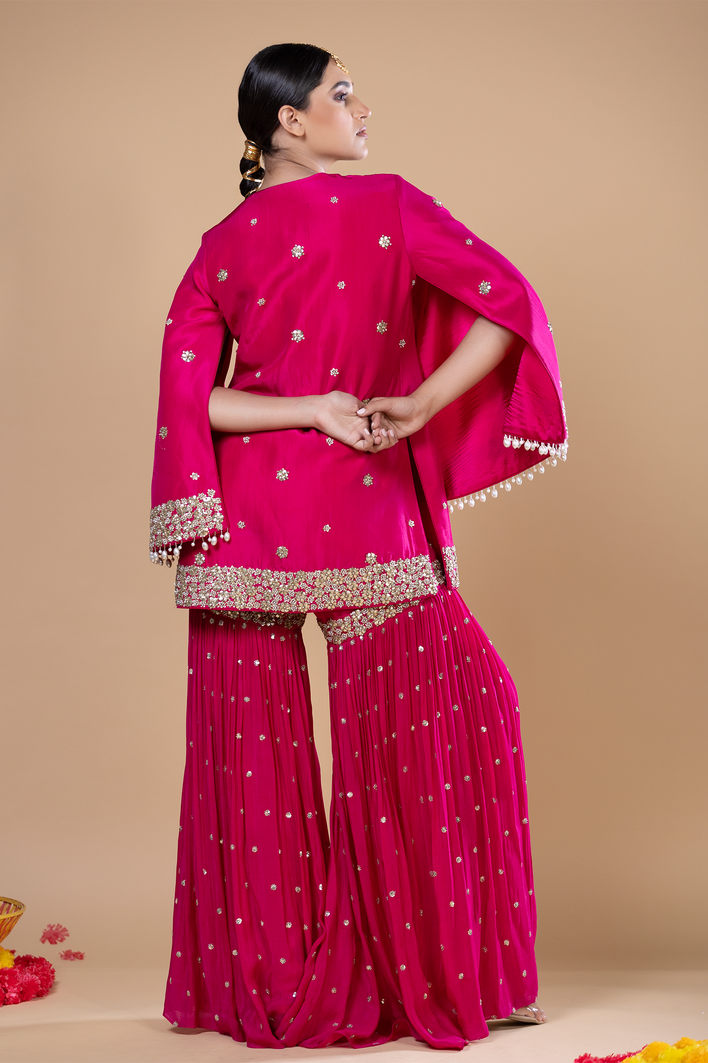 Hafza Short Shirt With Gharara Set