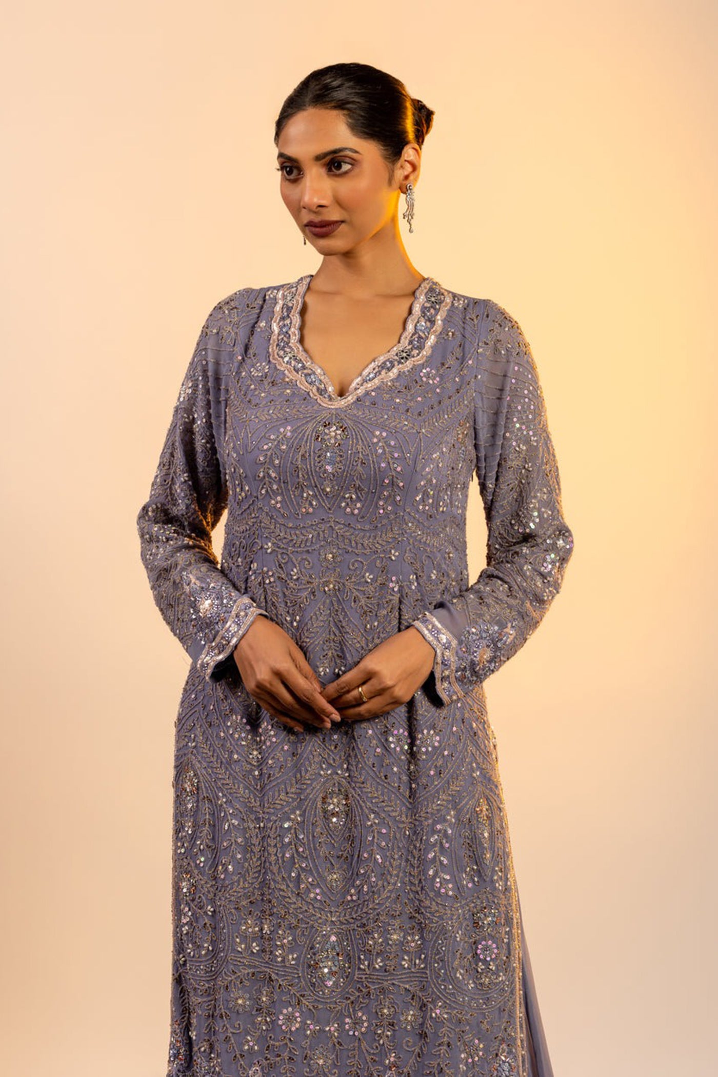 Blueberry Cutdana sharara Set