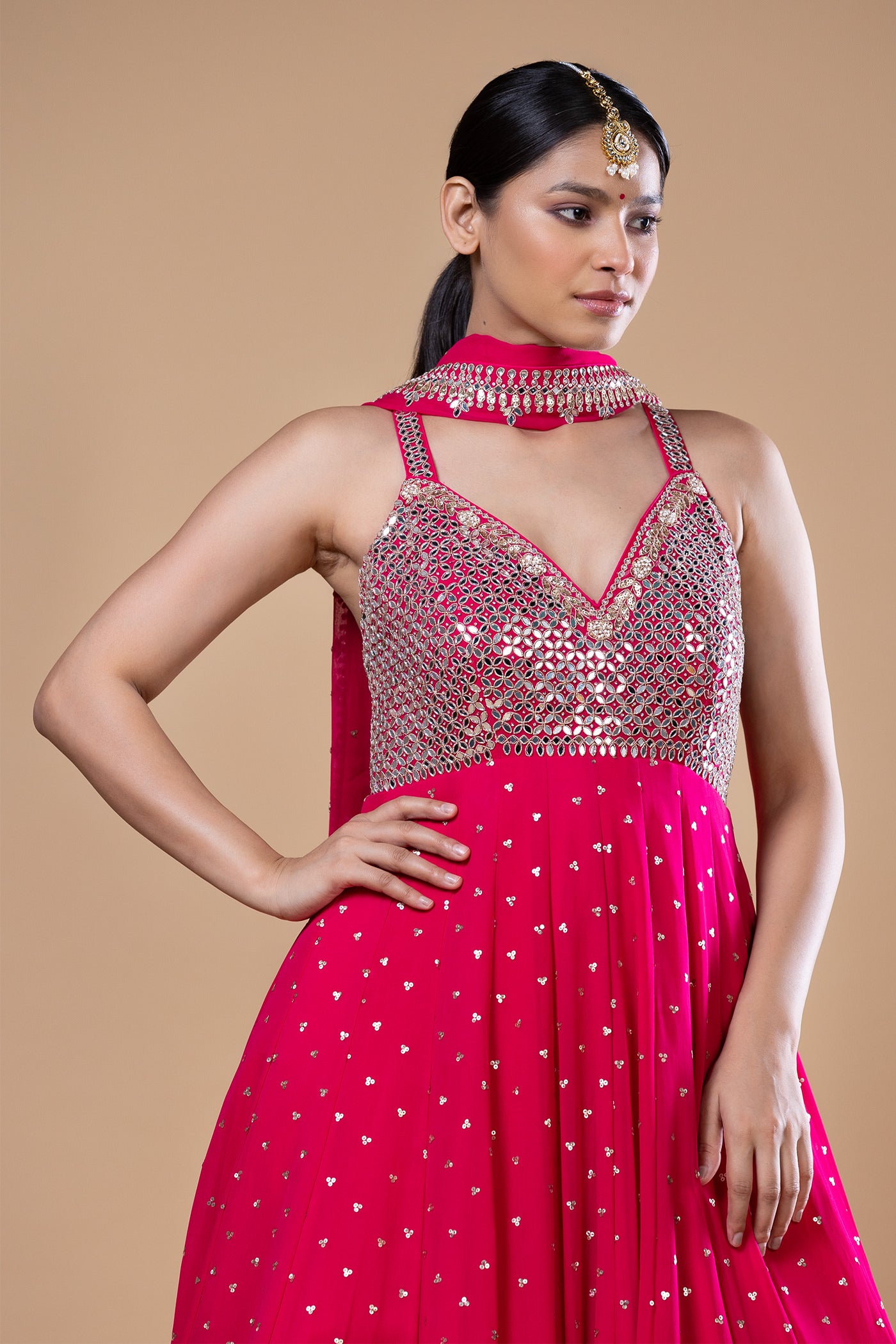 Roshni Pink Anarkali Set