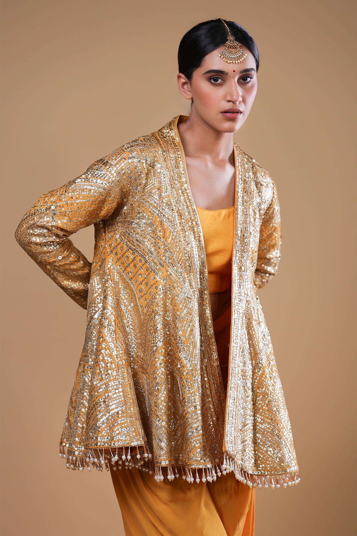 Maya Dhoti With Peplum Set