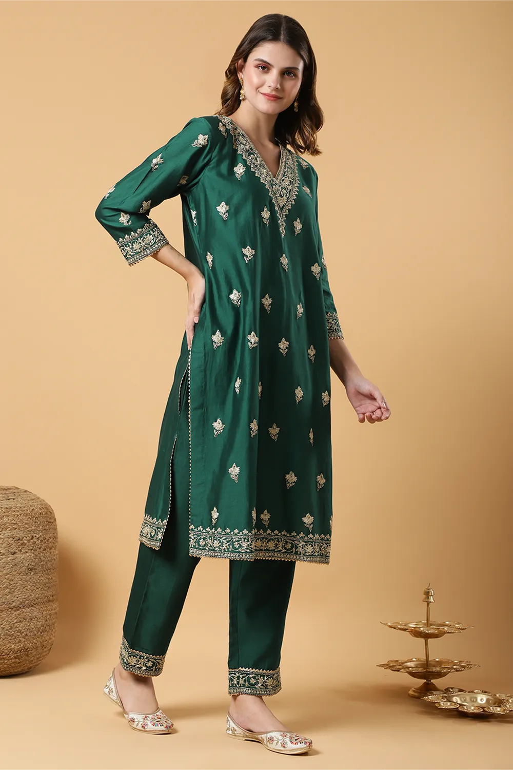 Panna Noor Kurta & pant set - Roop Vatika Official