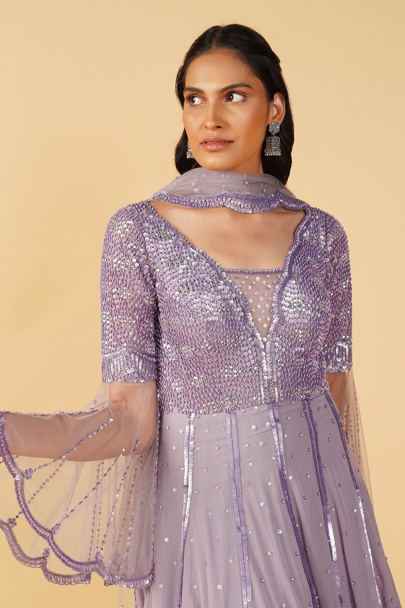 Breezy Lavender Green Anarkali