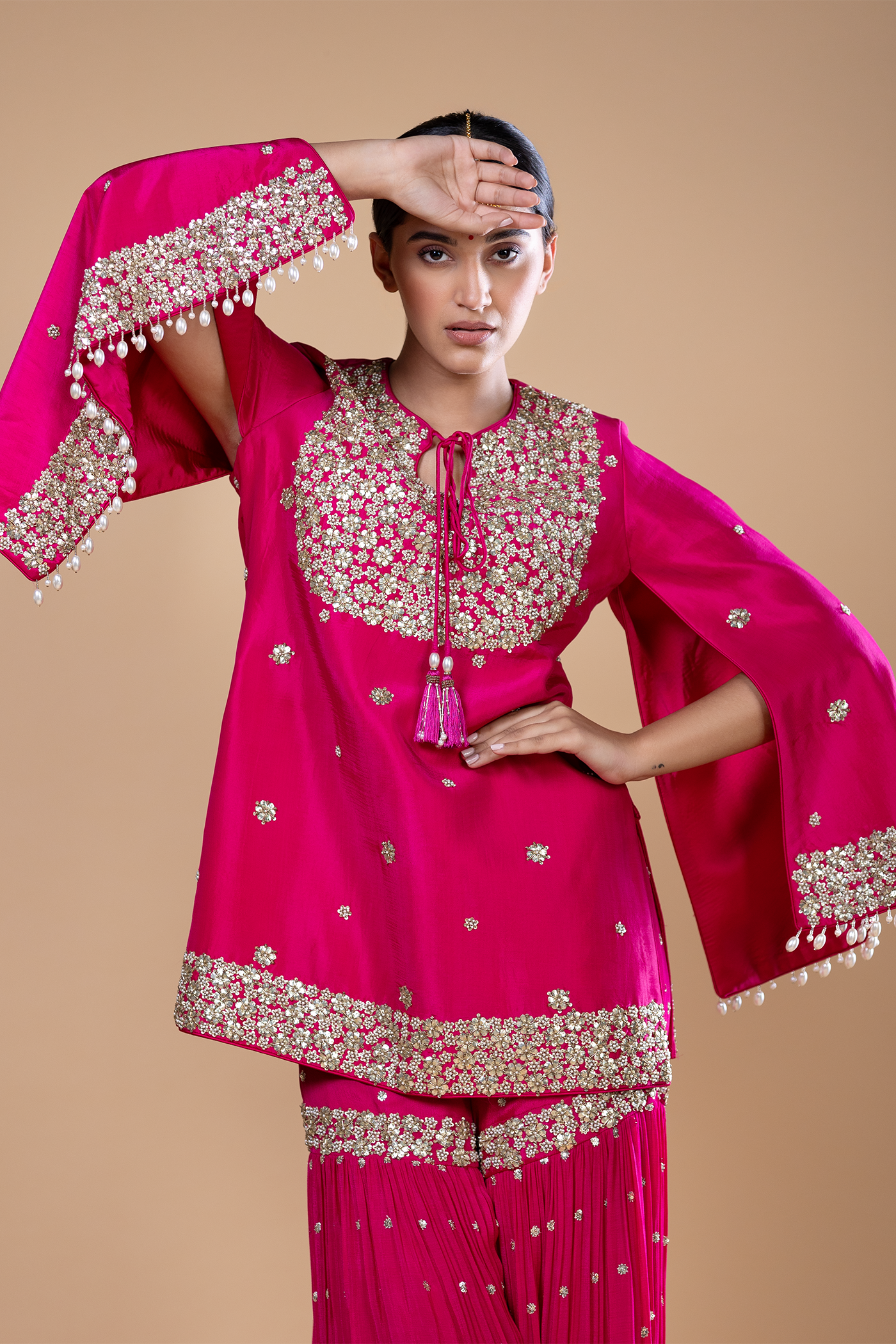 Hafza Short Shirt With Gharara Set