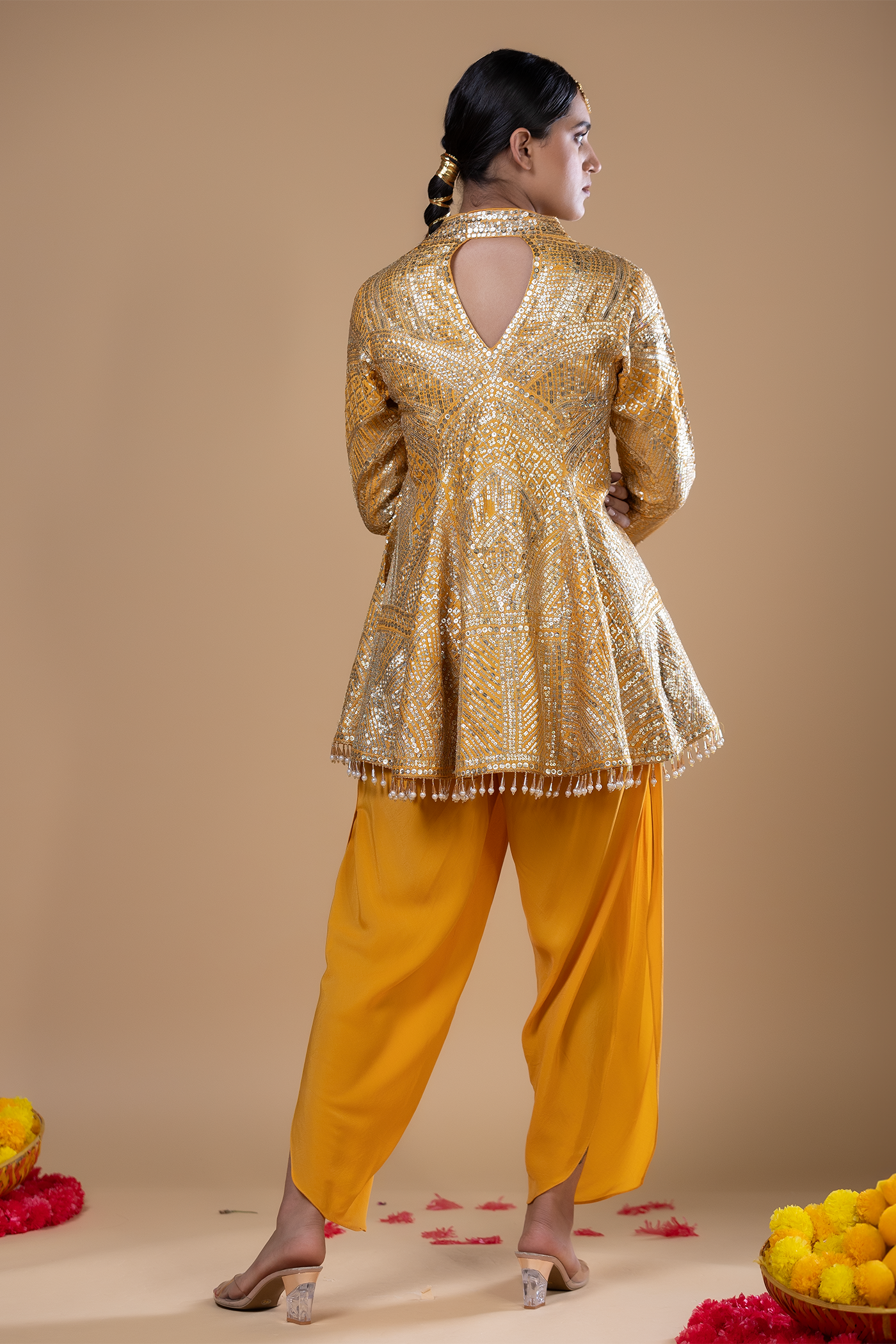 Maya Dhoti With Peplum Set