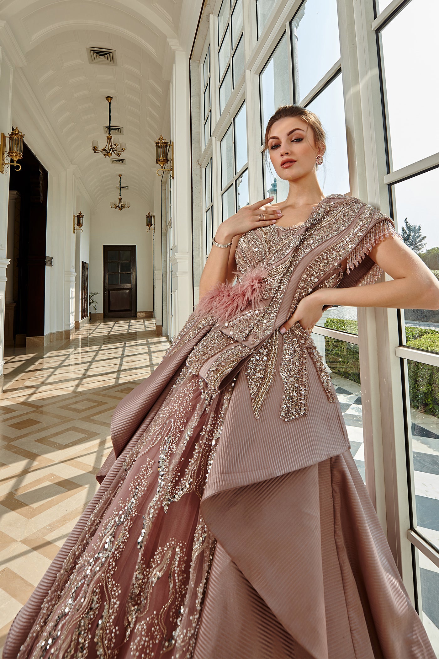 Elena Pink One Shoulder Gown