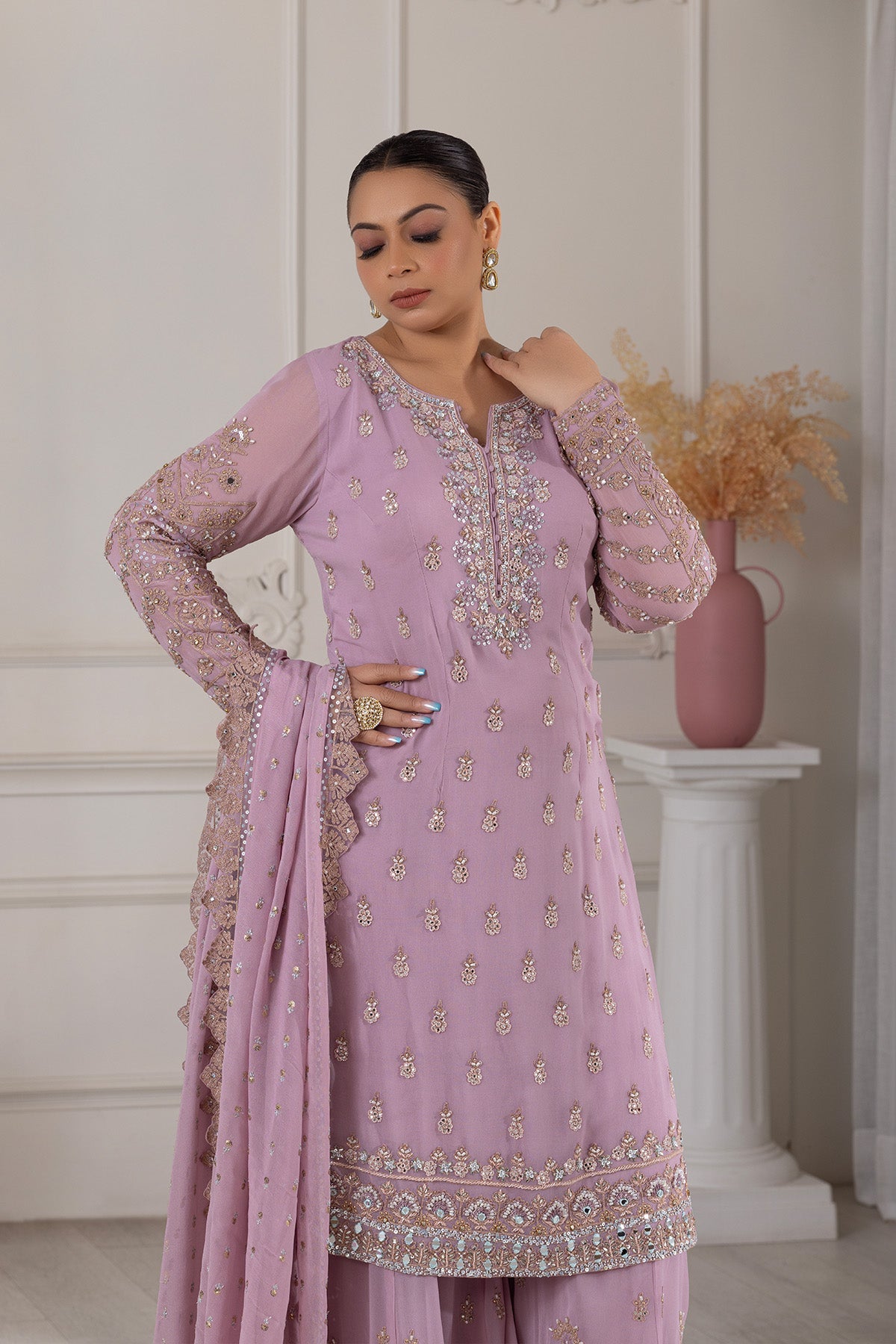 Orchid Sharara Set