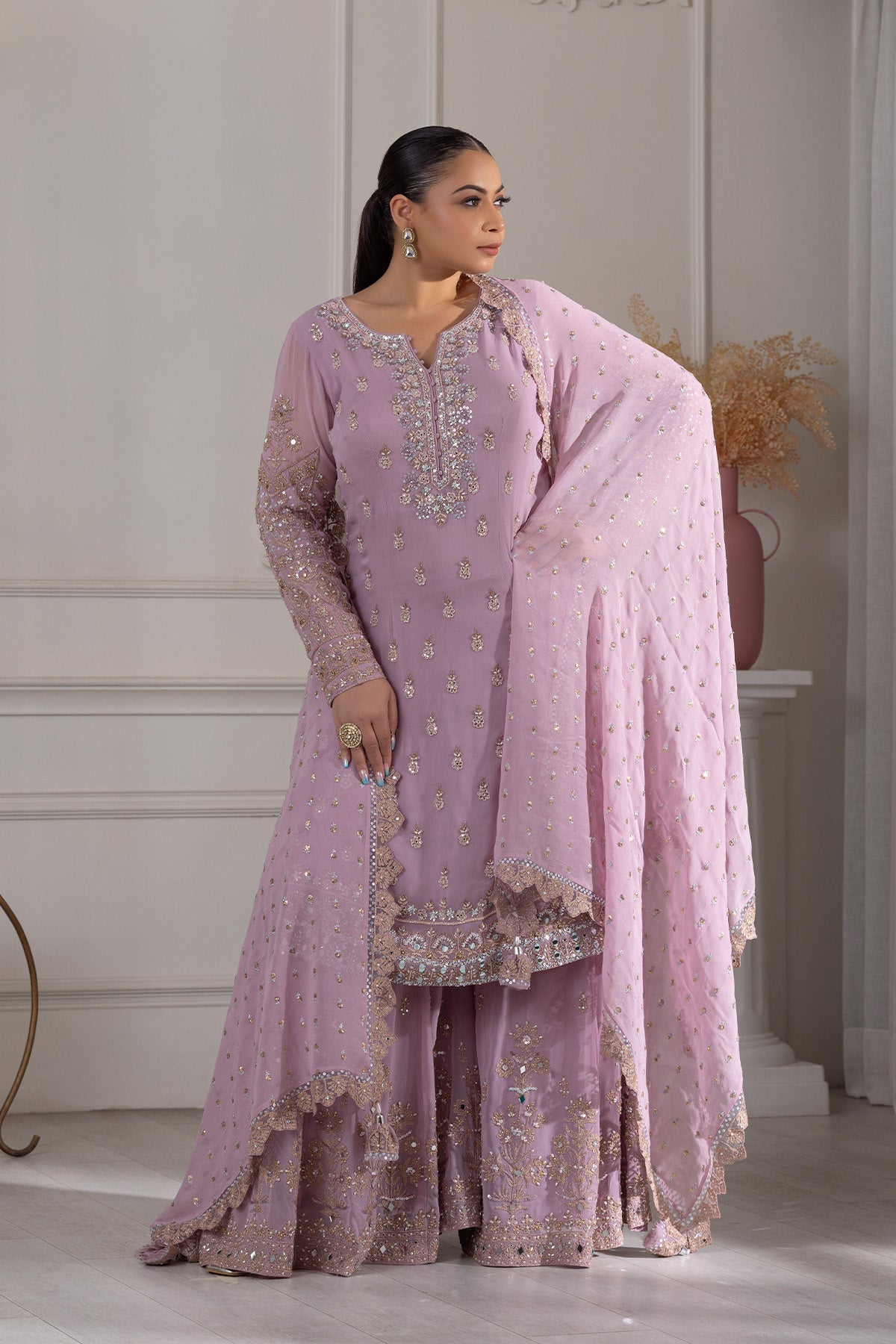 Orchid Sharara Set