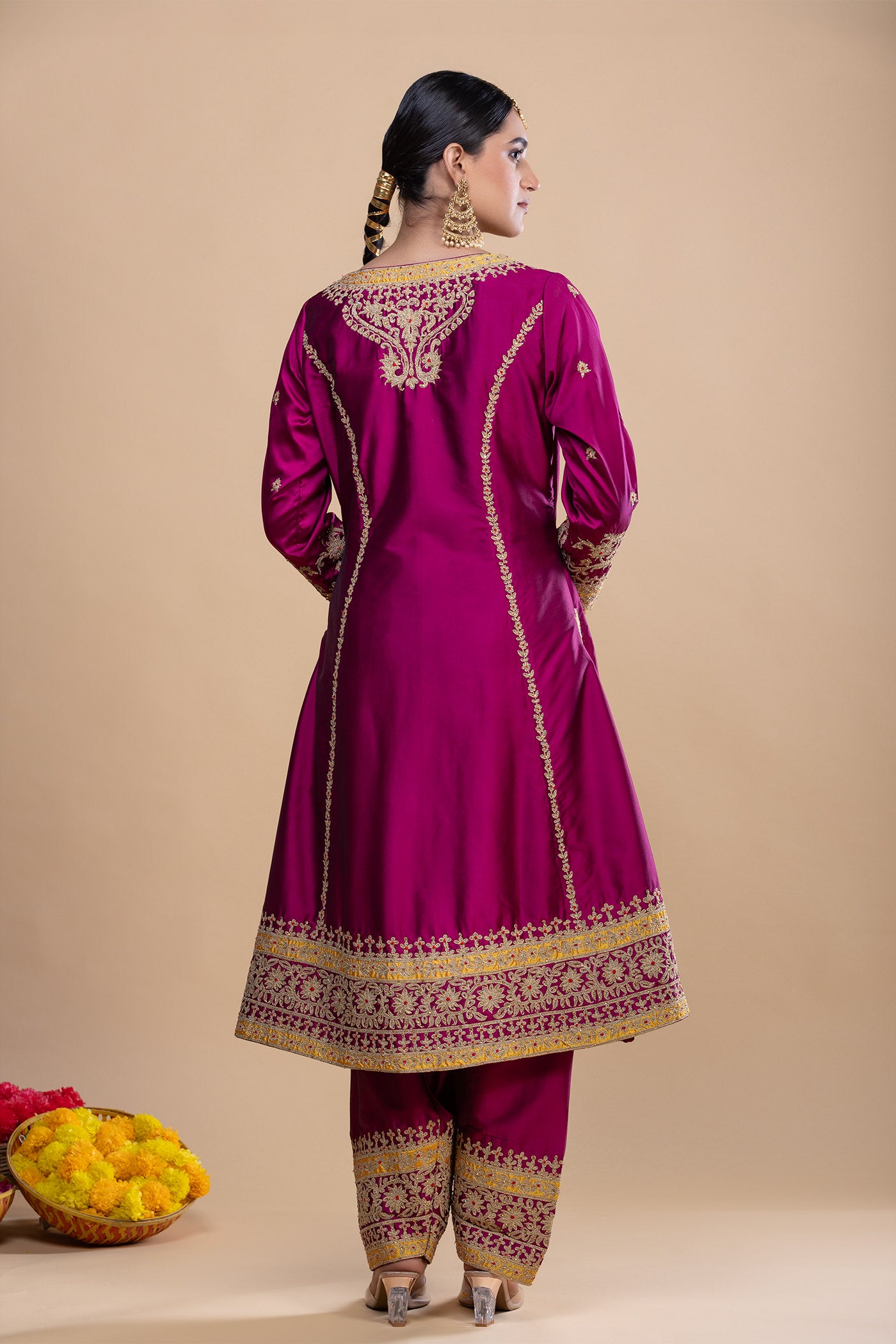 Hoor Wine Salwar Kameez