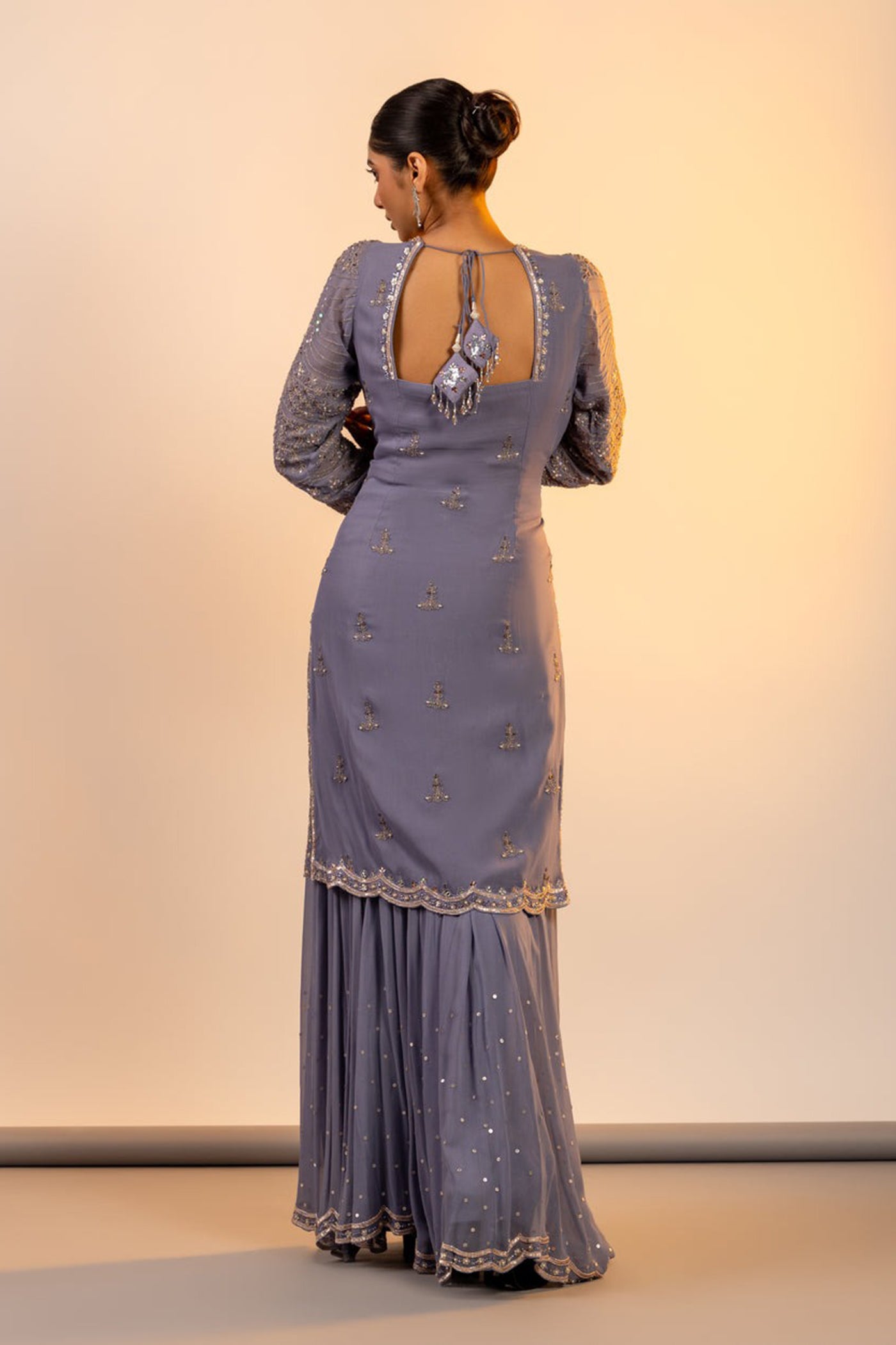 Blueberry Cutdana sharara Set