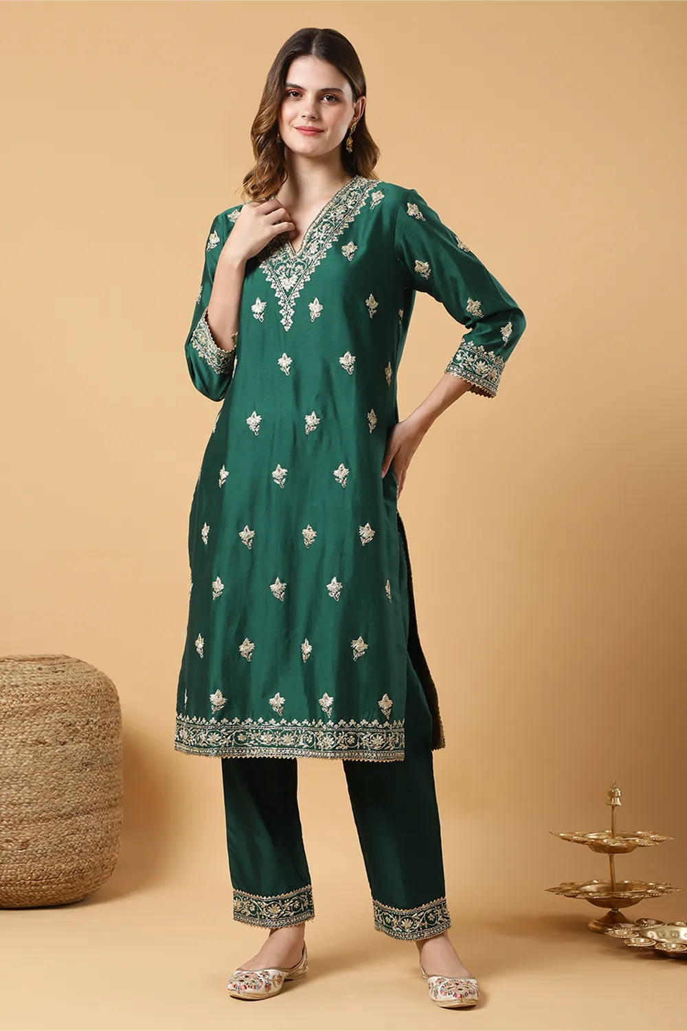Panna Noor Kurta & pant set - Roop Vatika Official