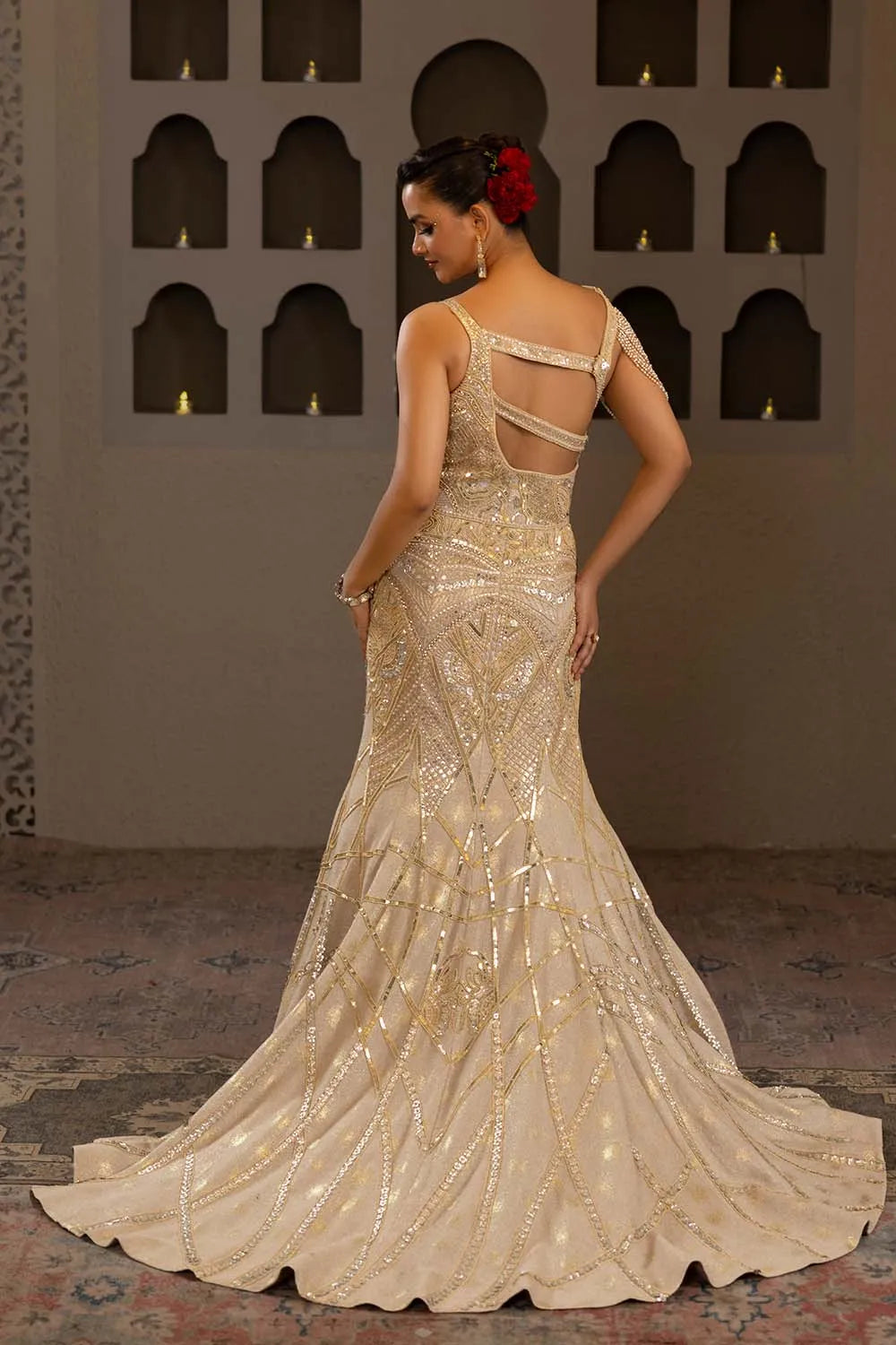 Sunehri Roshni Fishcut Gown