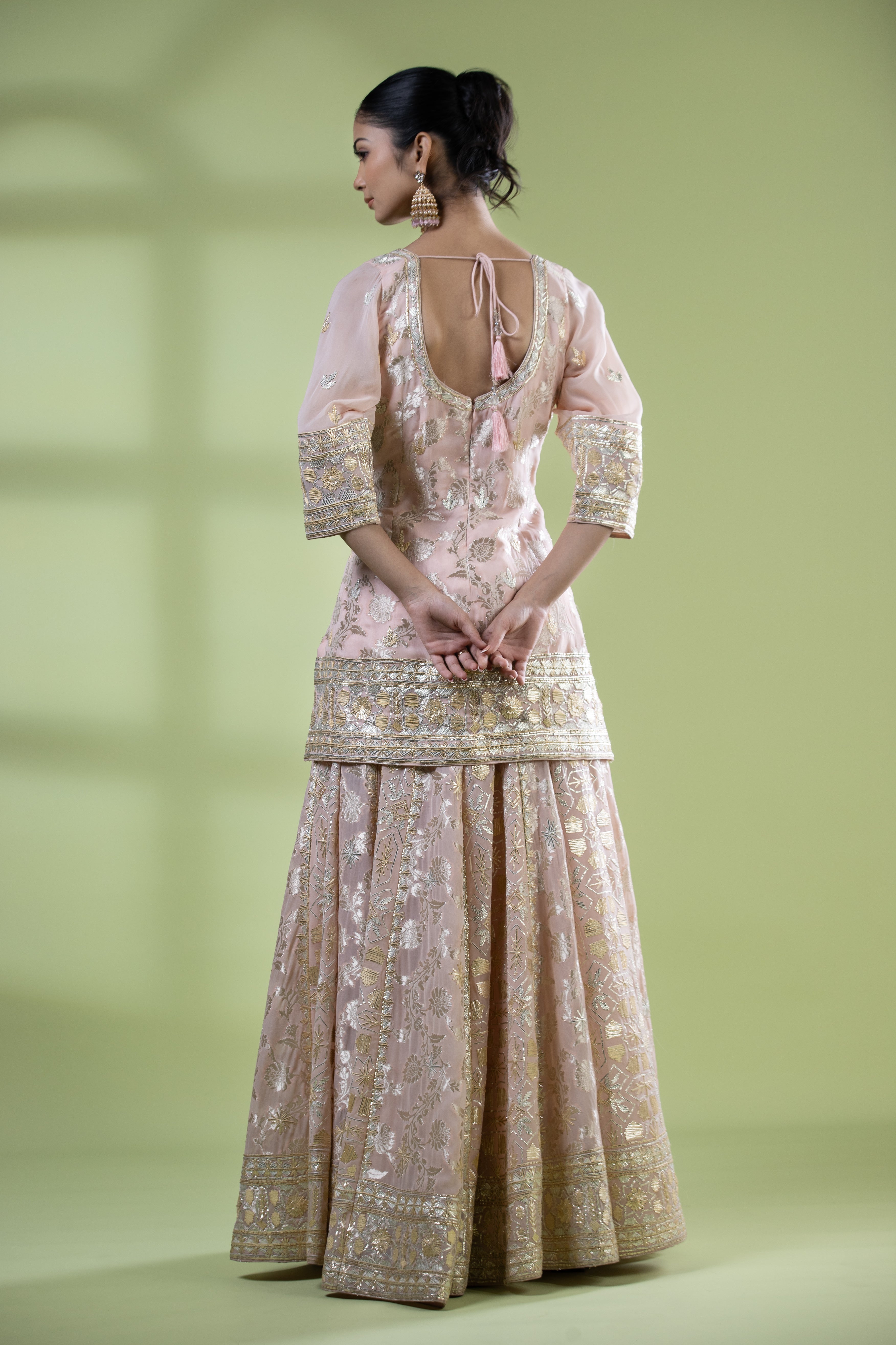 Georgette gota anarkali with dupatta