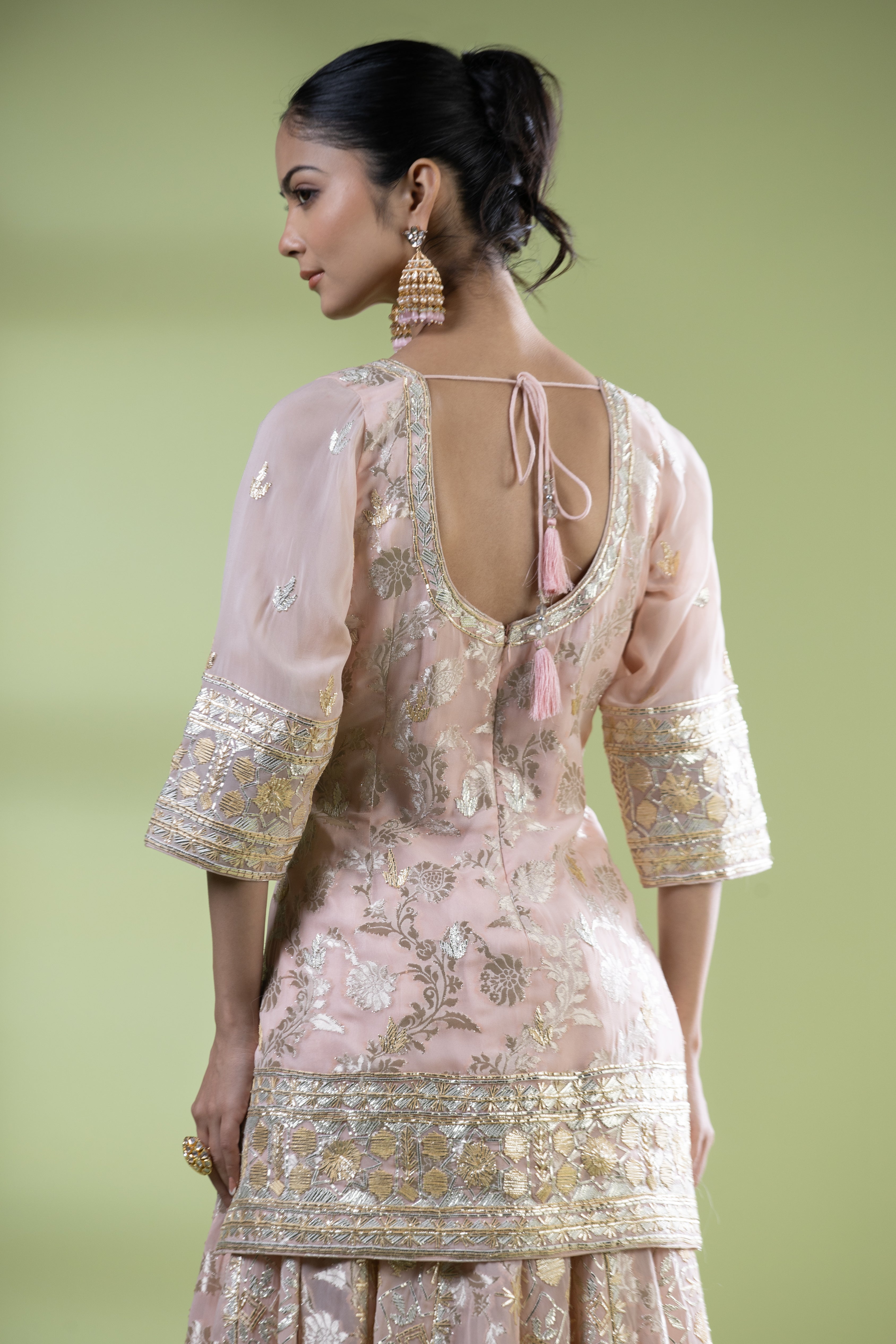 Georgette gota anarkali with dupatta