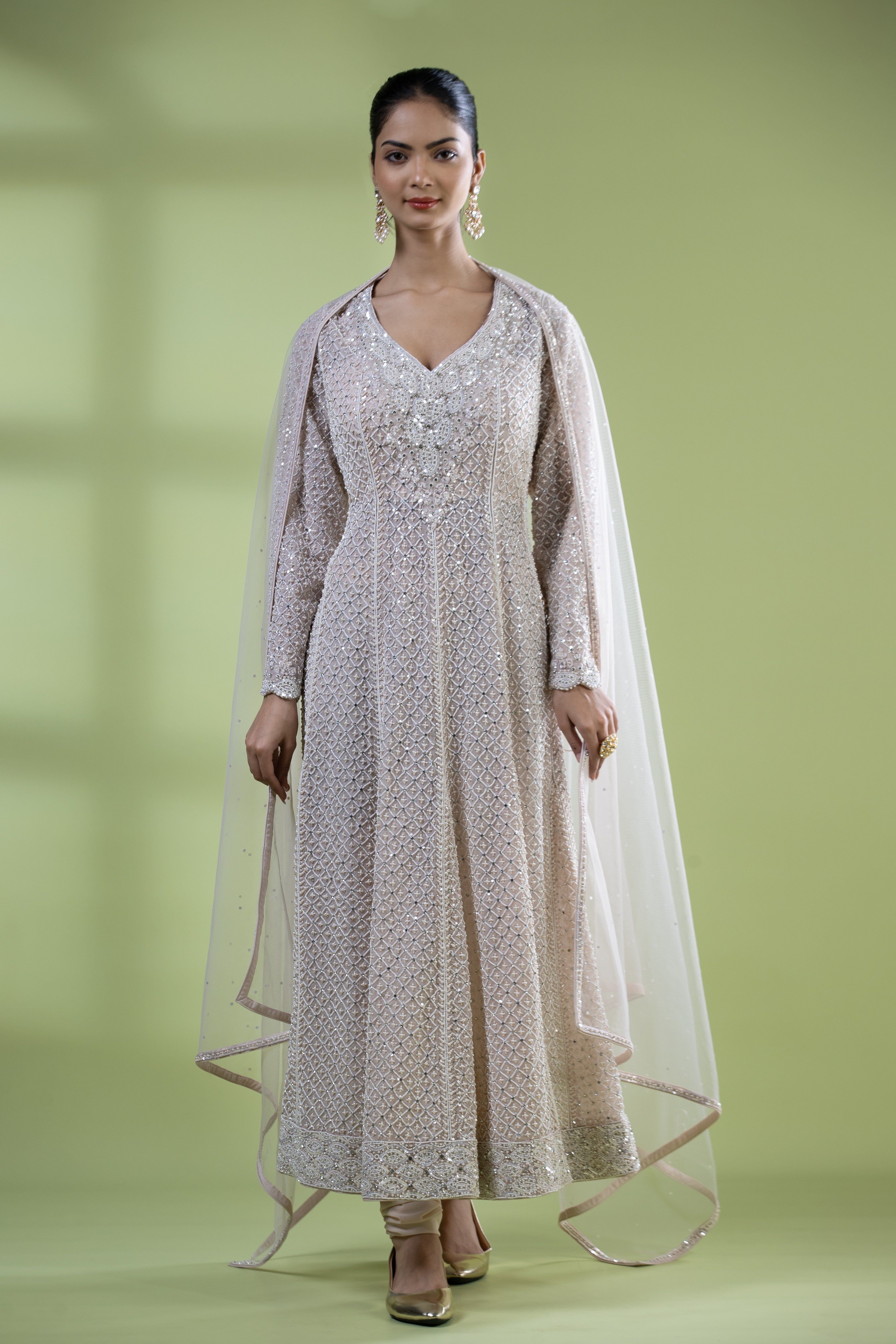 Blush Pink Cape Suit Set