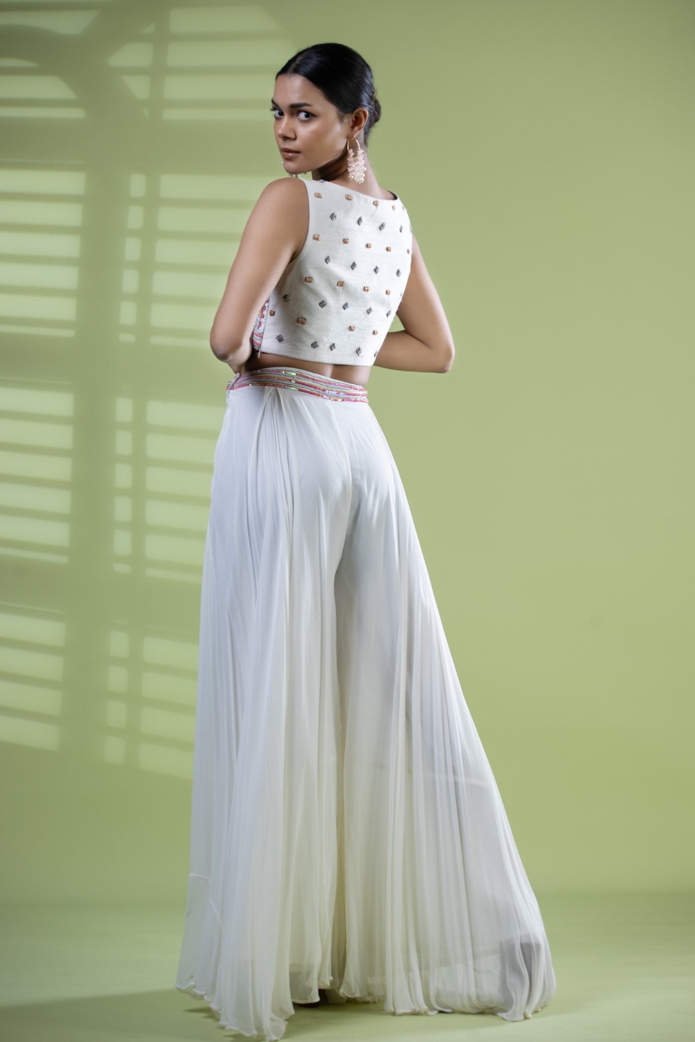 Mutli coloured crop top with sharara